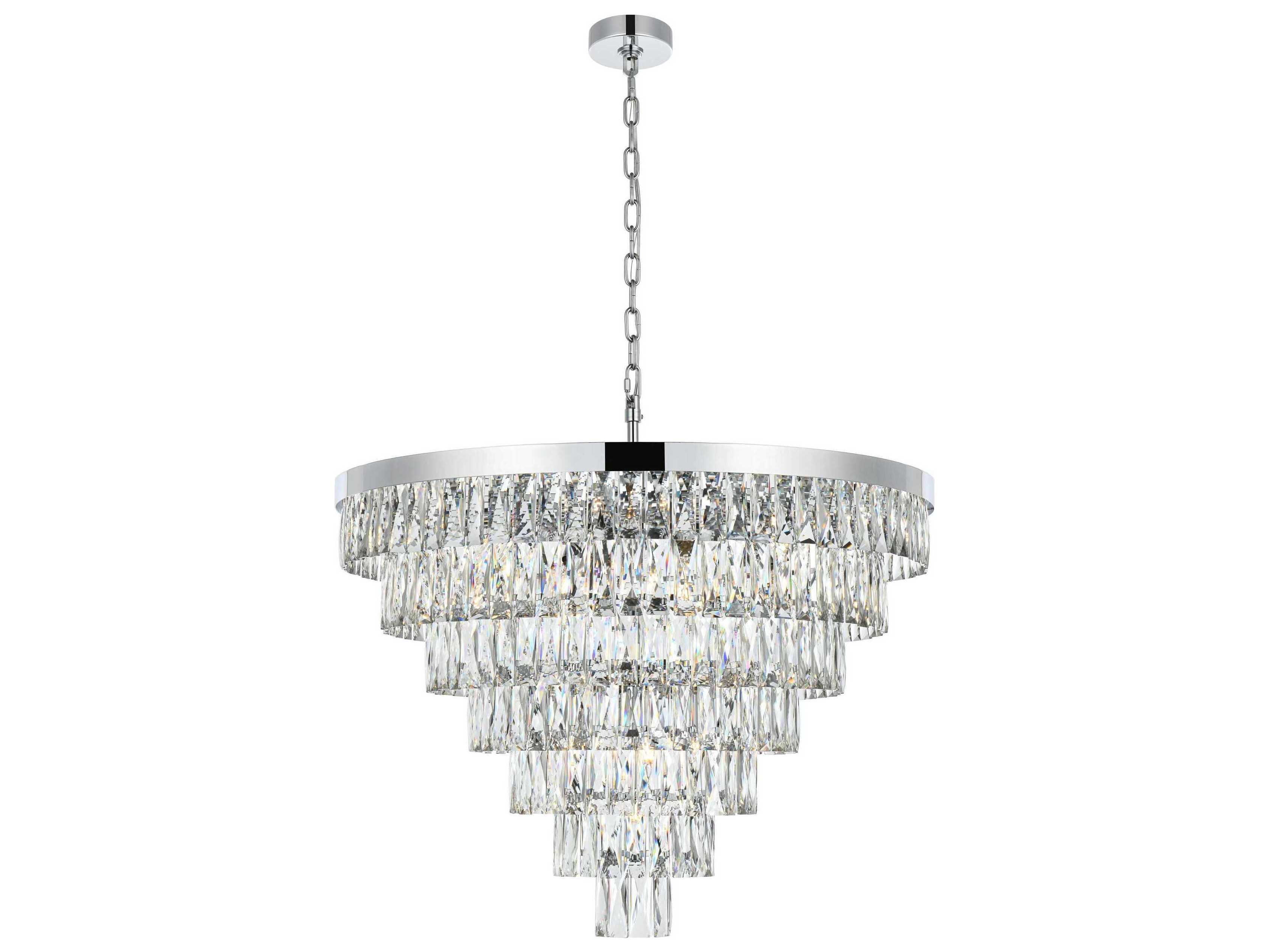 Elegant Lighting Josephine 25-Light Chrome Tiered Chandelier