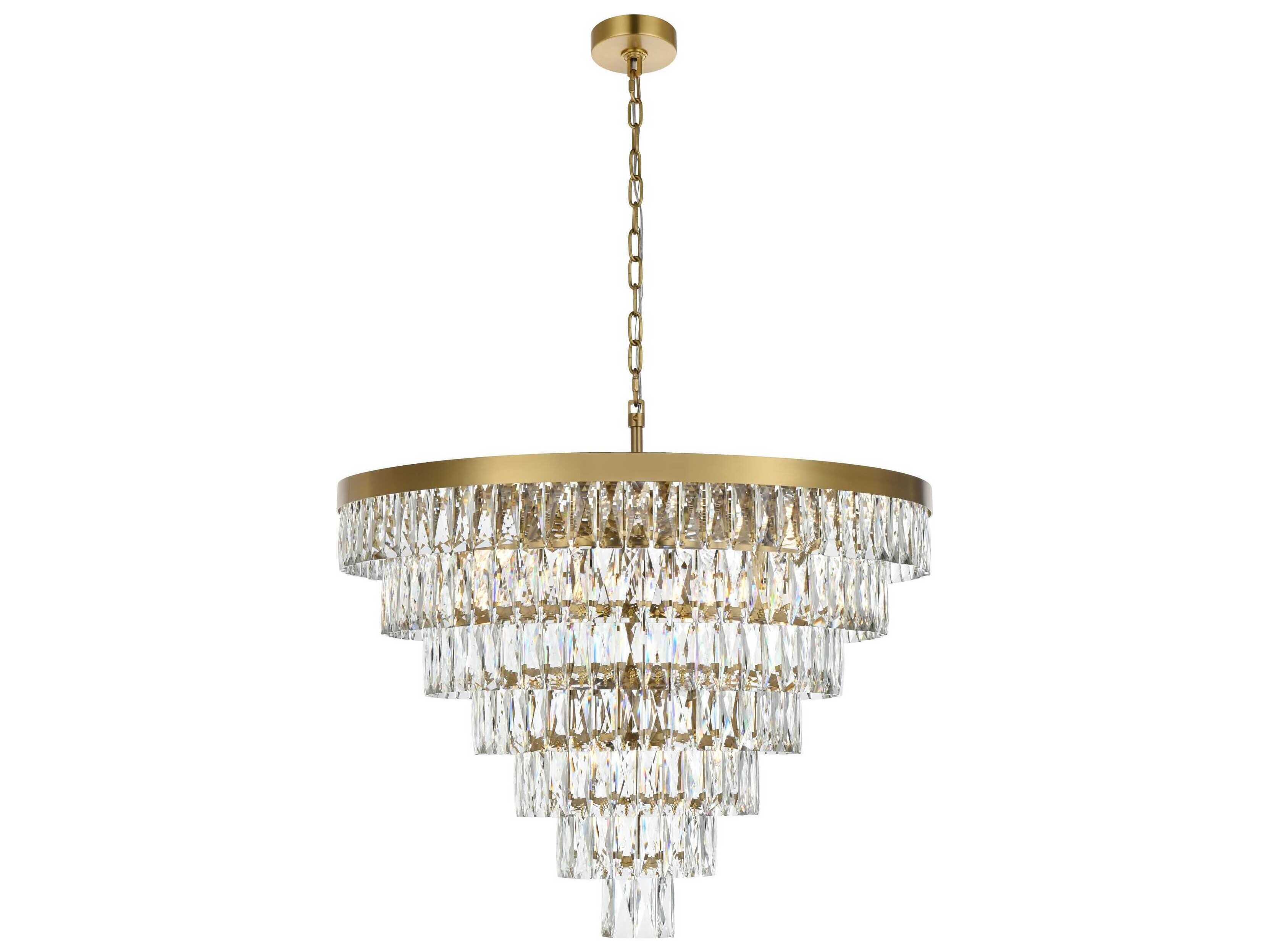 Elegant Lighting Josephine 25-Light Satin Gold Tiered Chandelier