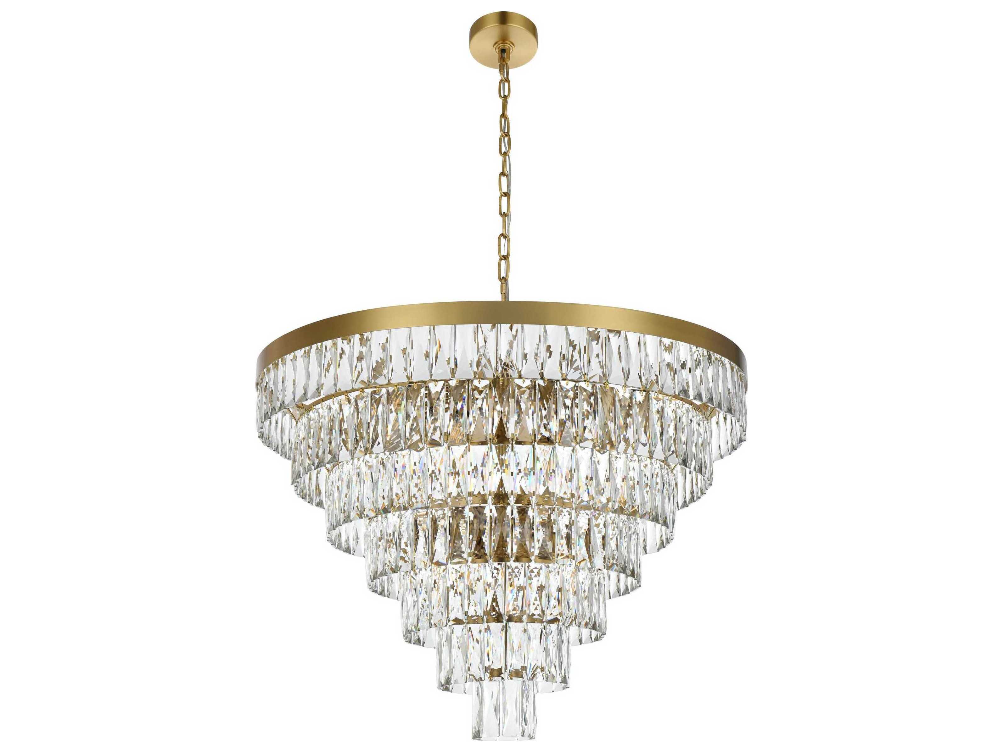 Elegant Lighting Josephine 25-Light Satin Gold Tiered Chandelier