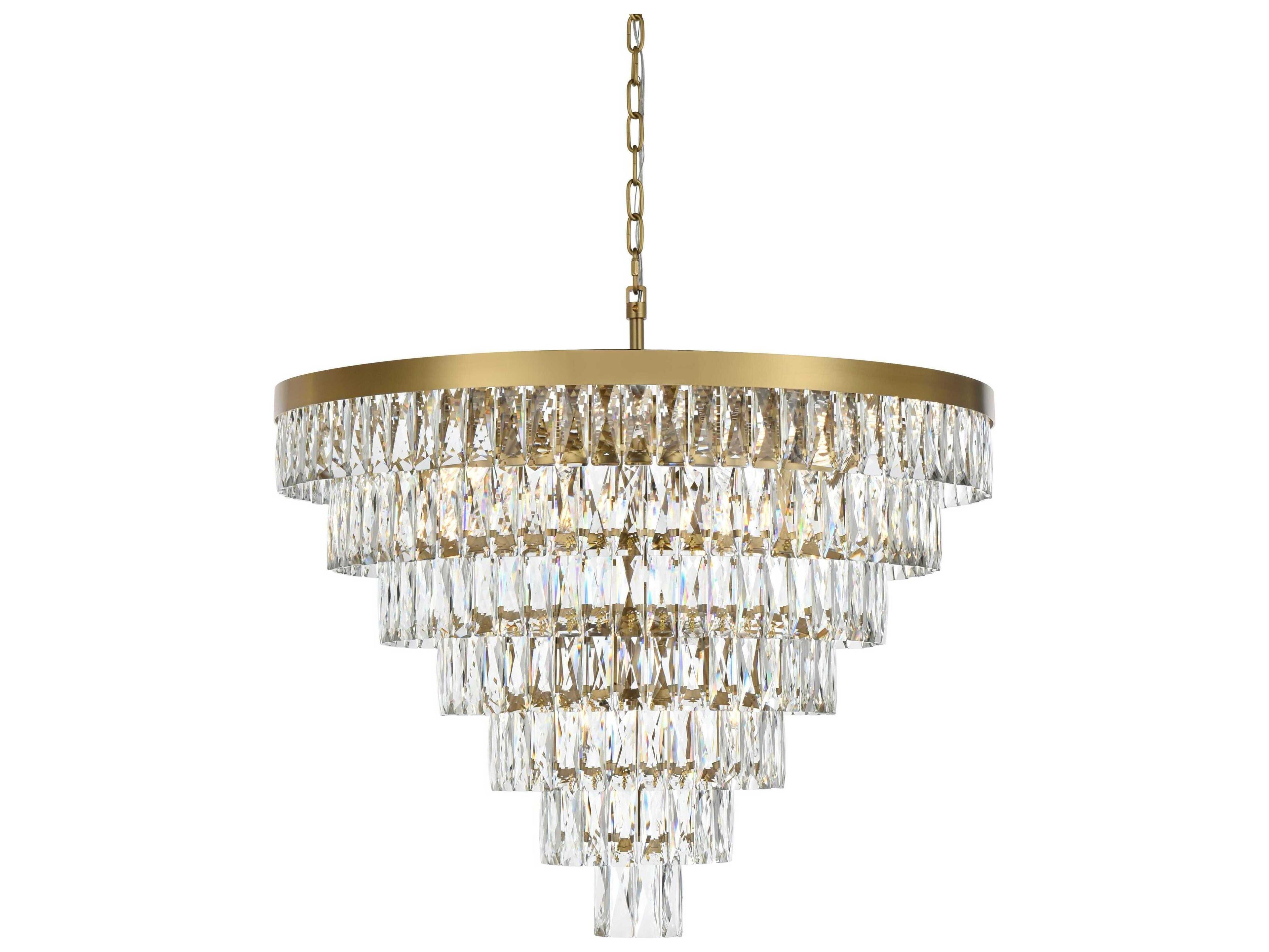 Elegant Lighting Josephine 25-Light Satin Gold Tiered Chandelier