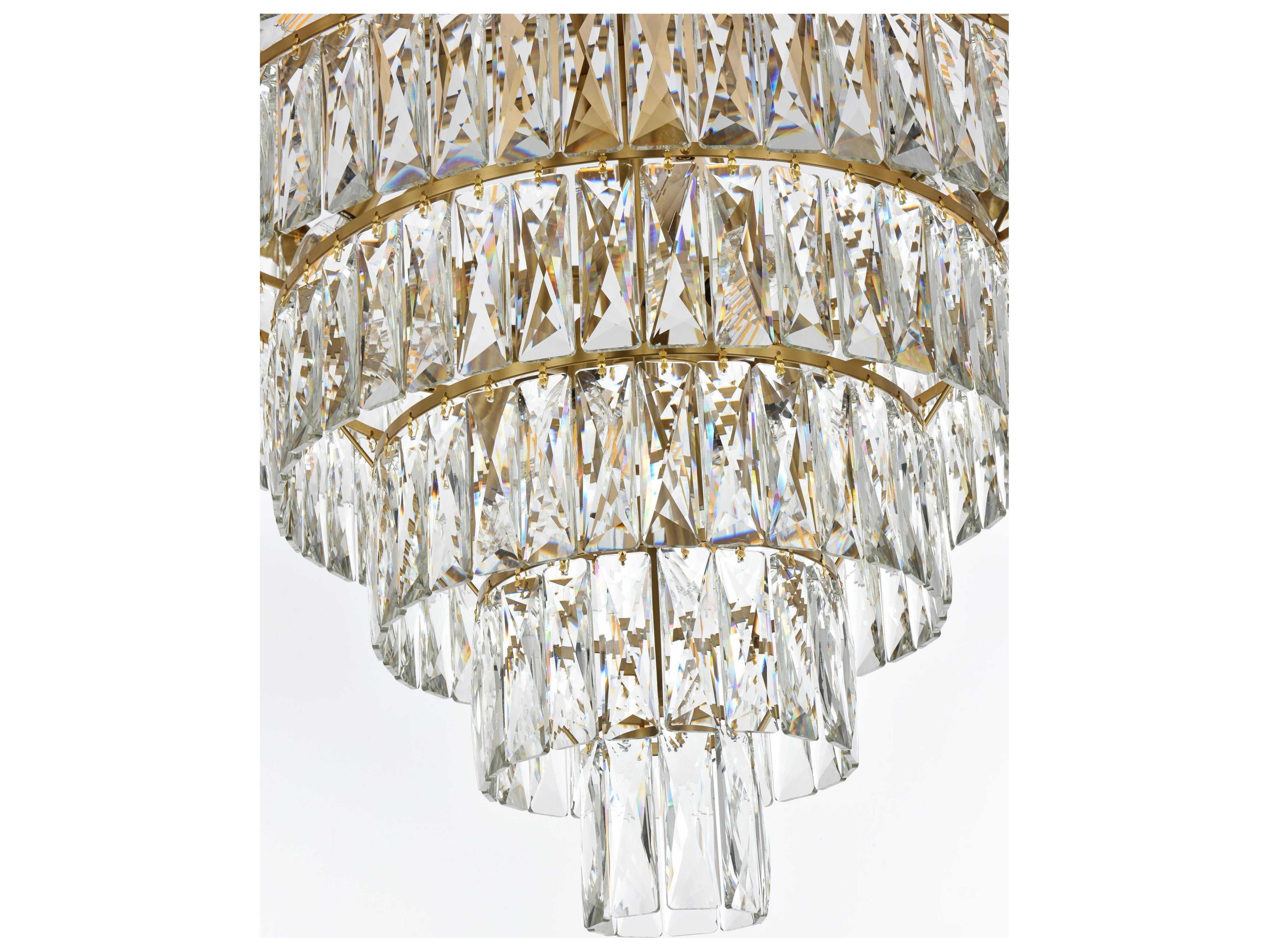 Elegant Lighting Josephine 25-Light Satin Gold Tiered Chandelier