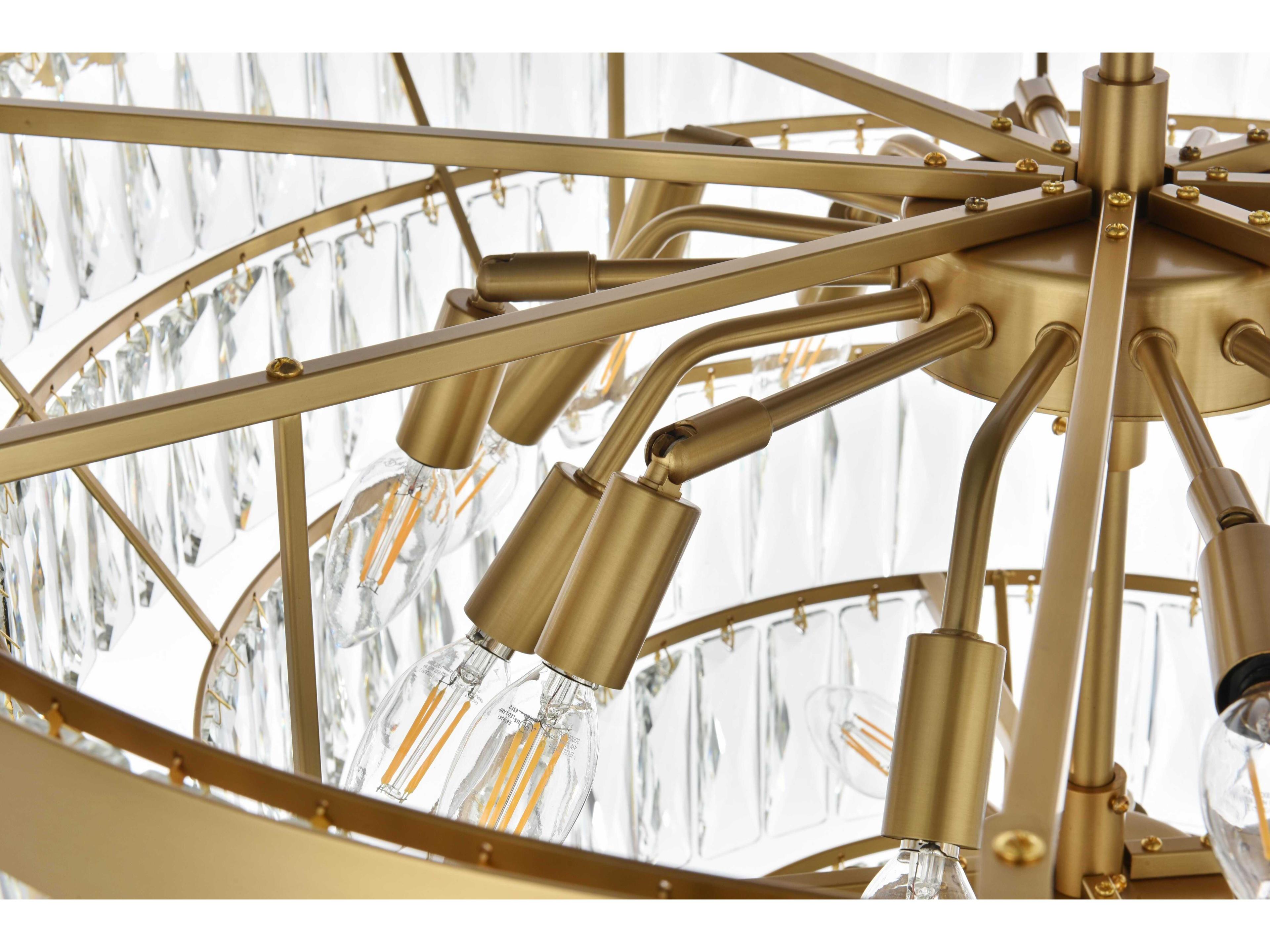 Elegant Lighting Josephine 25-Light Satin Gold Tiered Chandelier