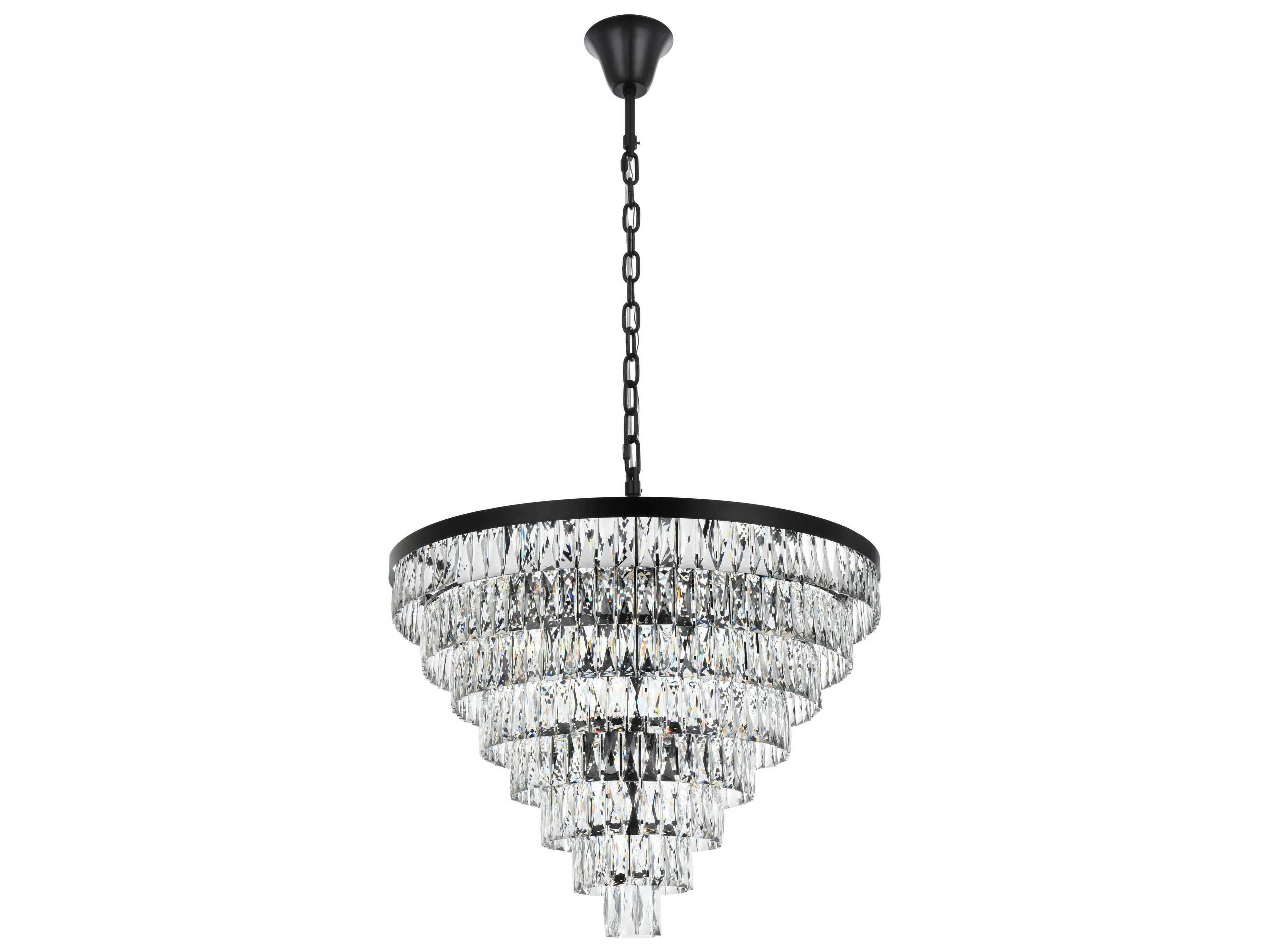 Elegant Lighting Josephine 29-Light Black Tiered Chandelier