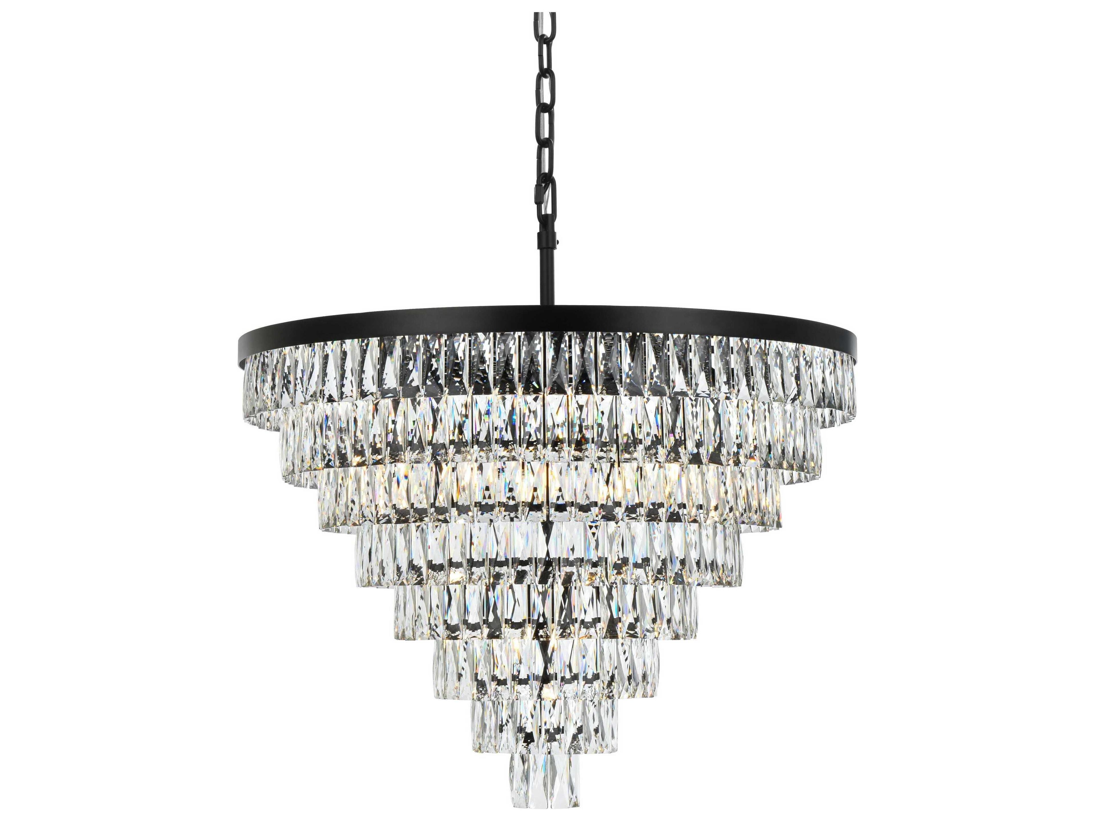Elegant Lighting Josephine 29-Light Black Tiered Chandelier