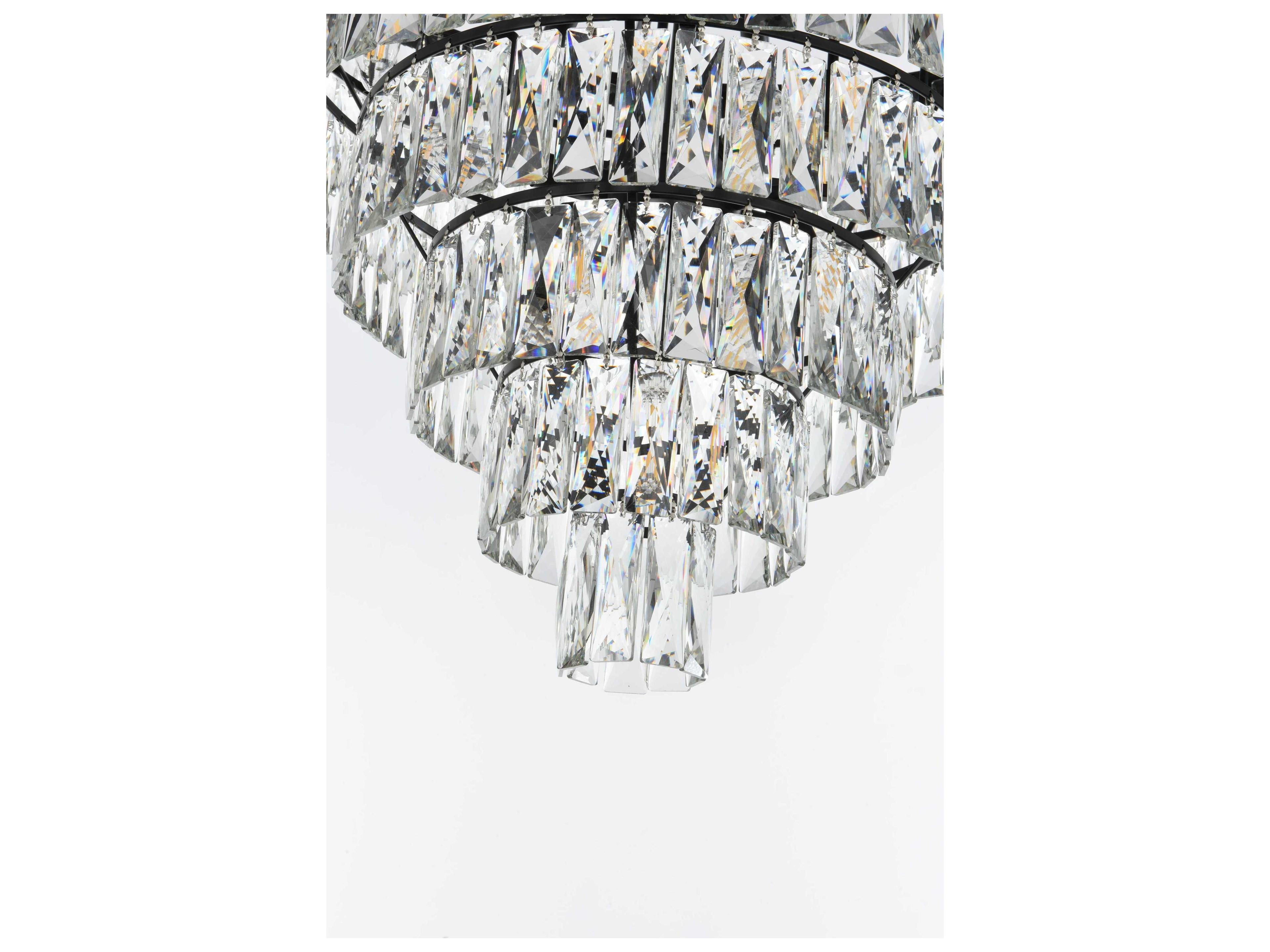 Elegant Lighting Josephine 29-Light Black Tiered Chandelier