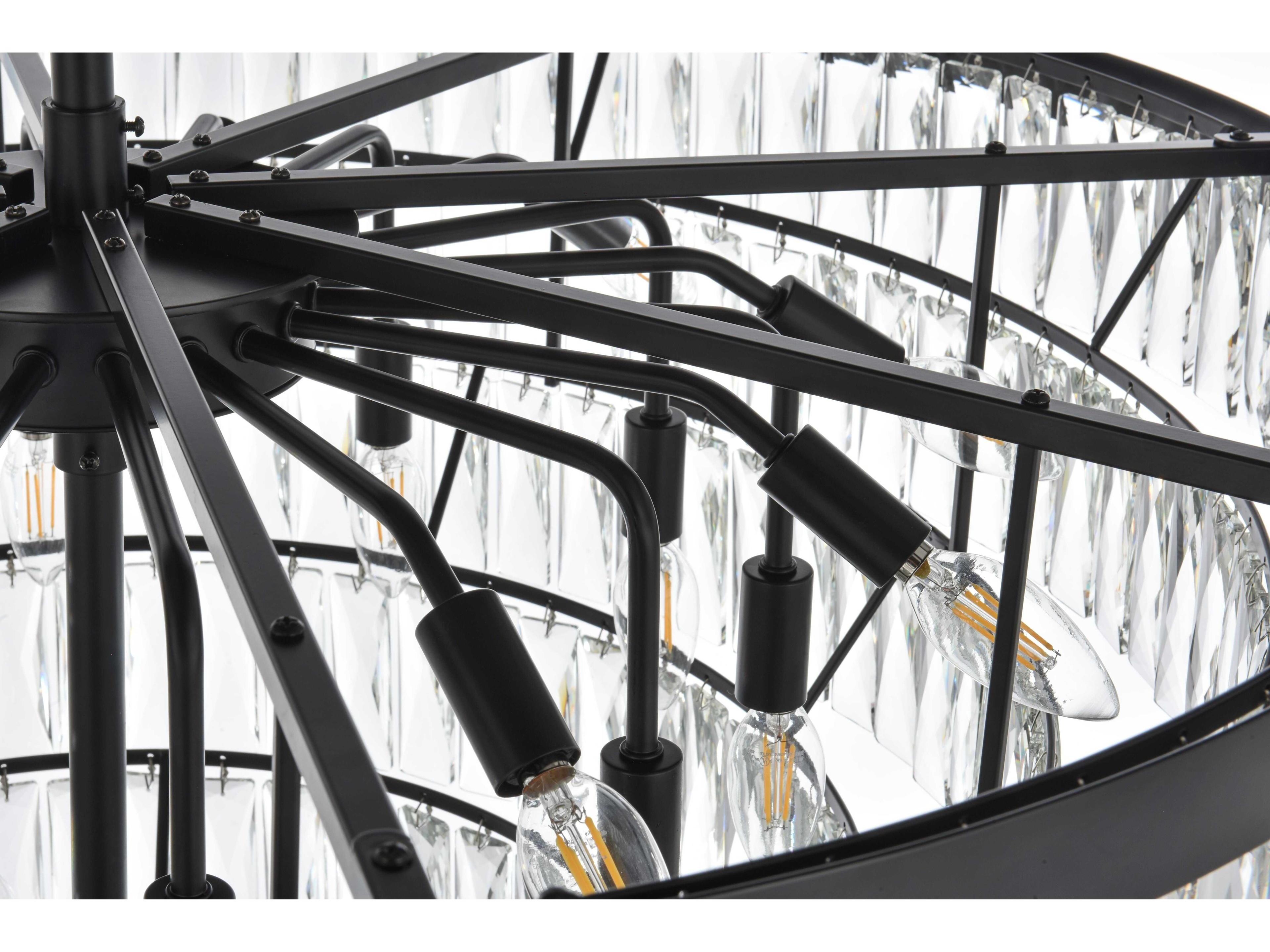 Elegant Lighting Josephine 29-Light Black Tiered Chandelier