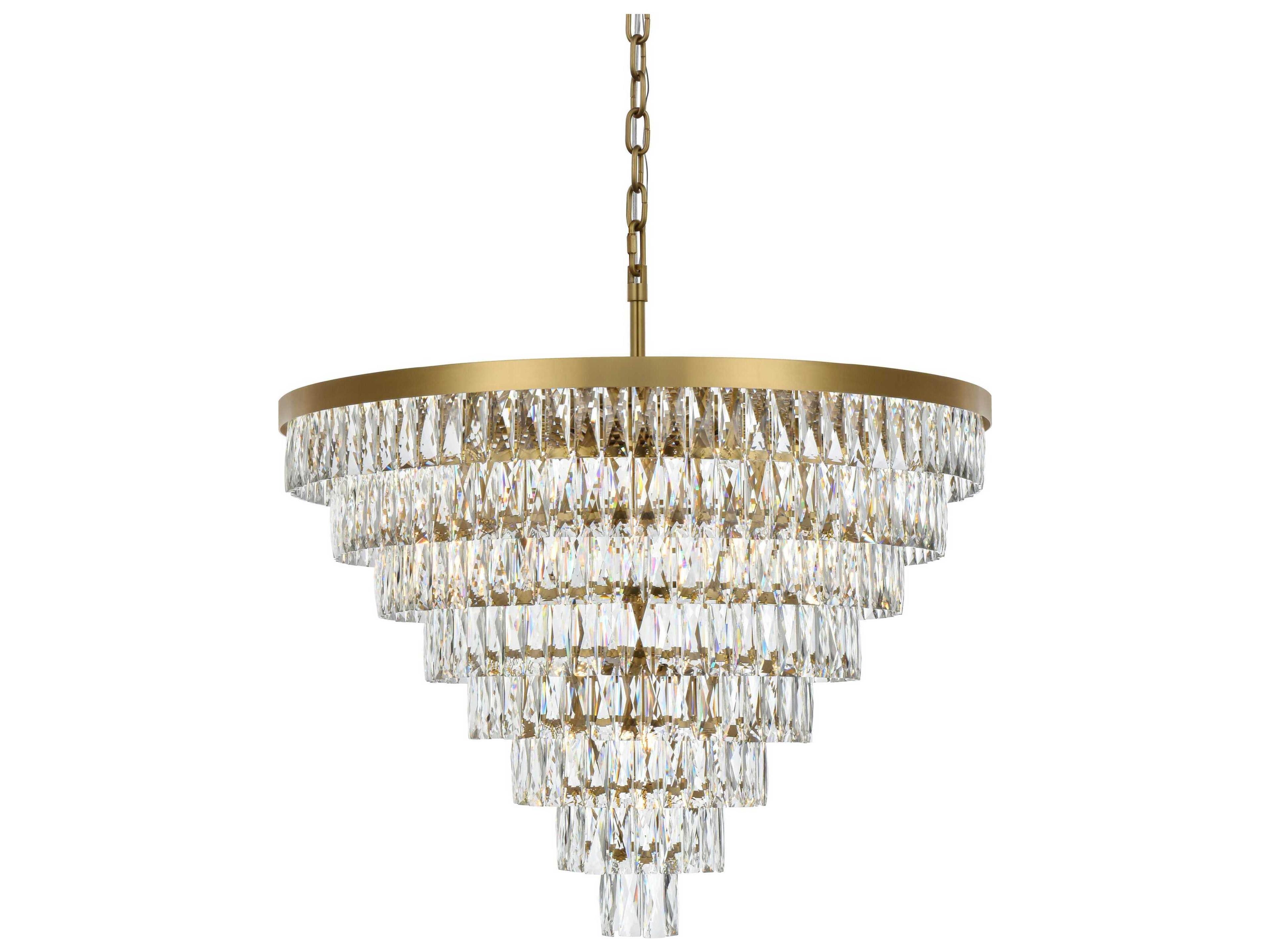 Elegant Lighting Josephine 29-Light Satin Gold Tiered Chandelier