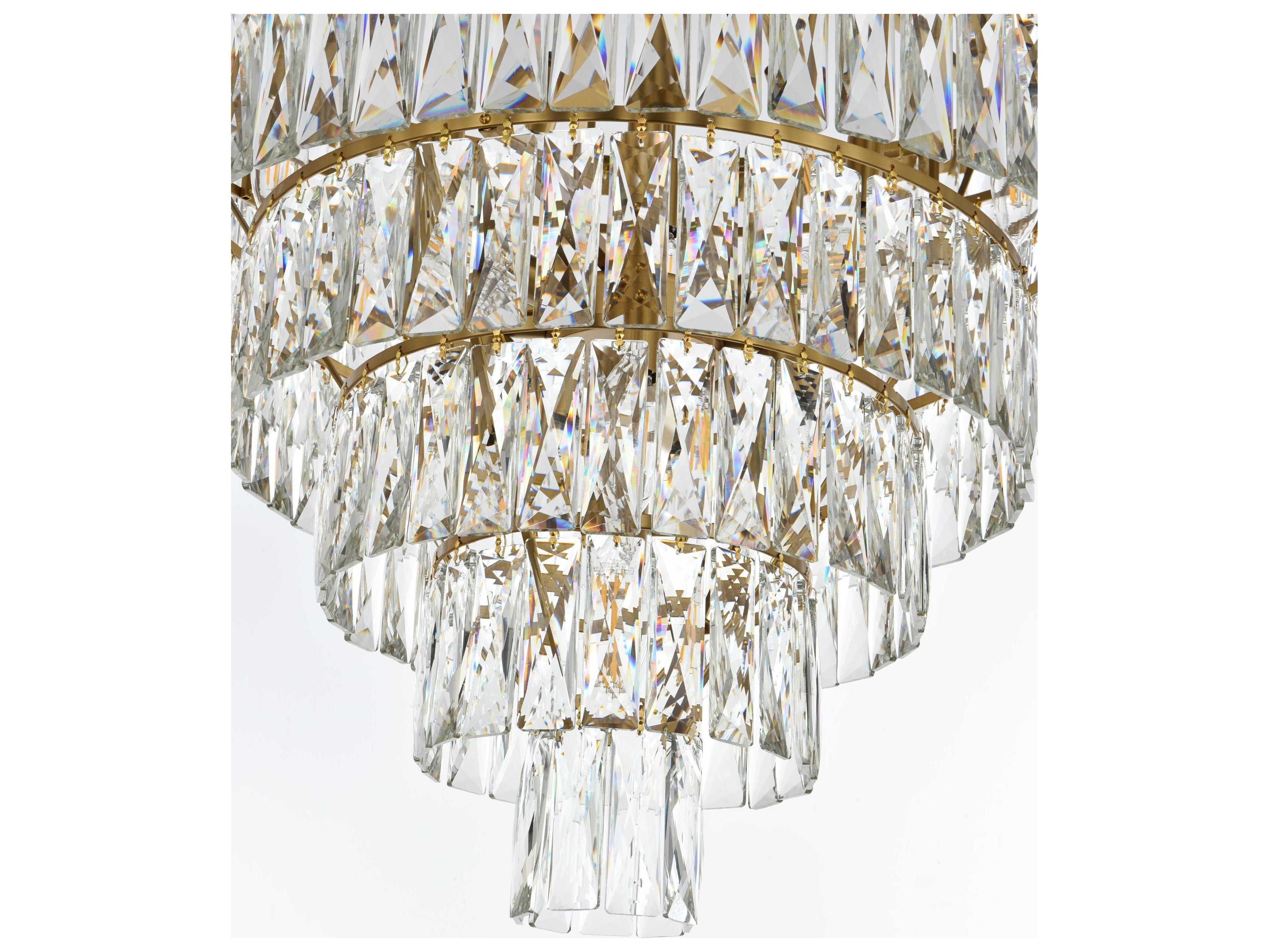 Elegant Lighting Josephine 29-Light Satin Gold Tiered Chandelier