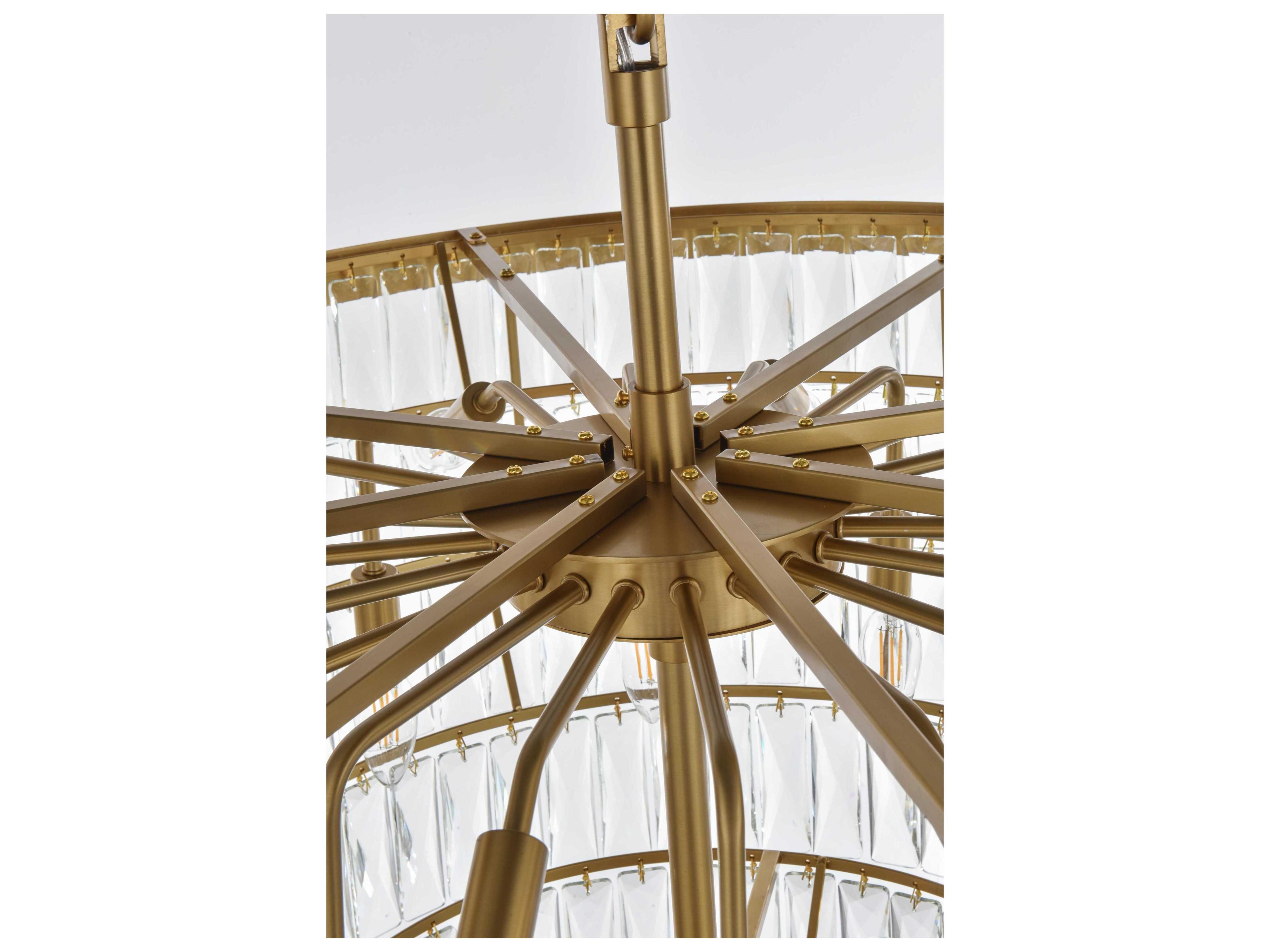 Elegant Lighting Josephine 29-Light Satin Gold Tiered Chandelier