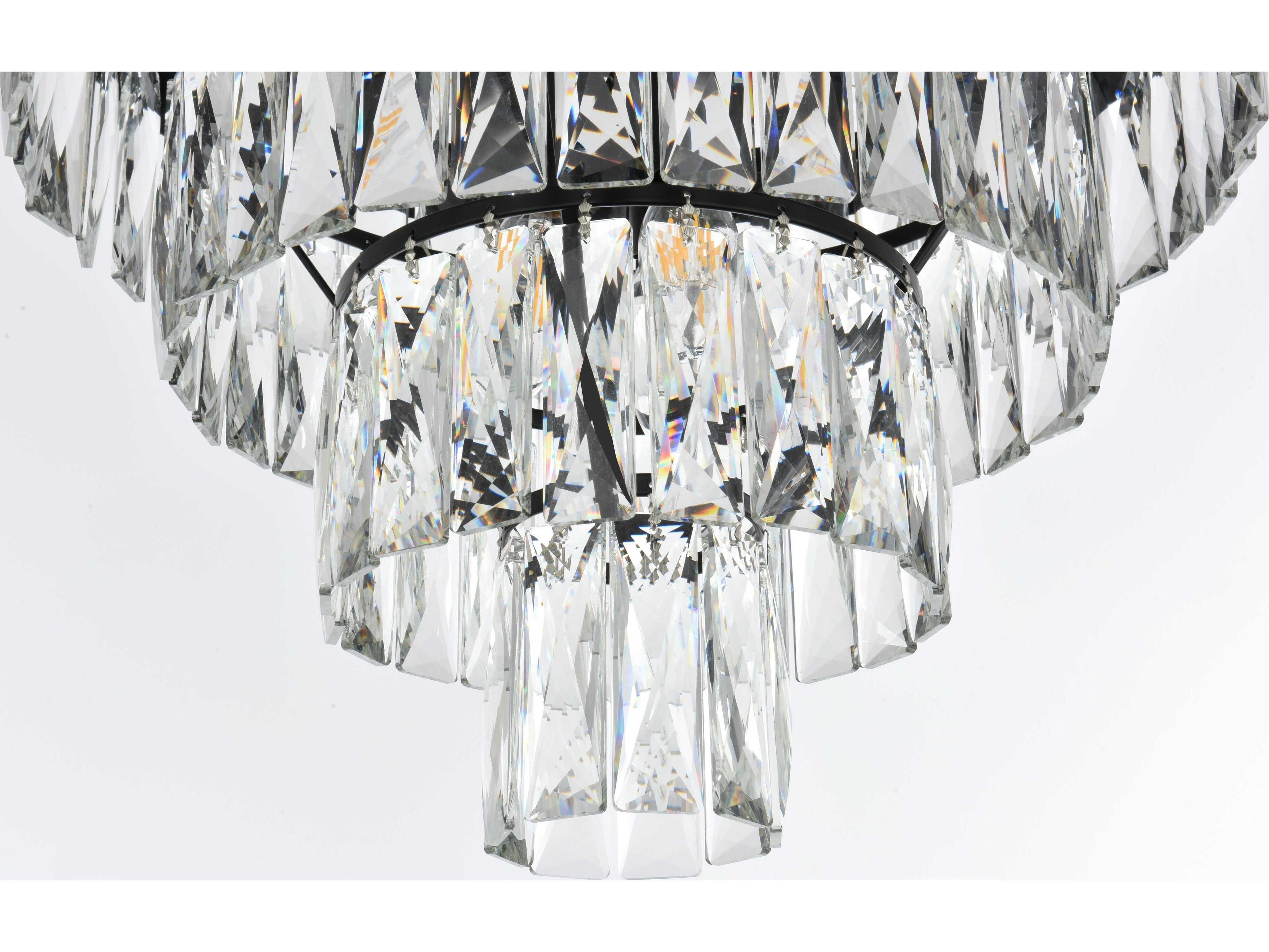 Elegant Lighting Josephine 6-Light Black Tiered Flush Mount