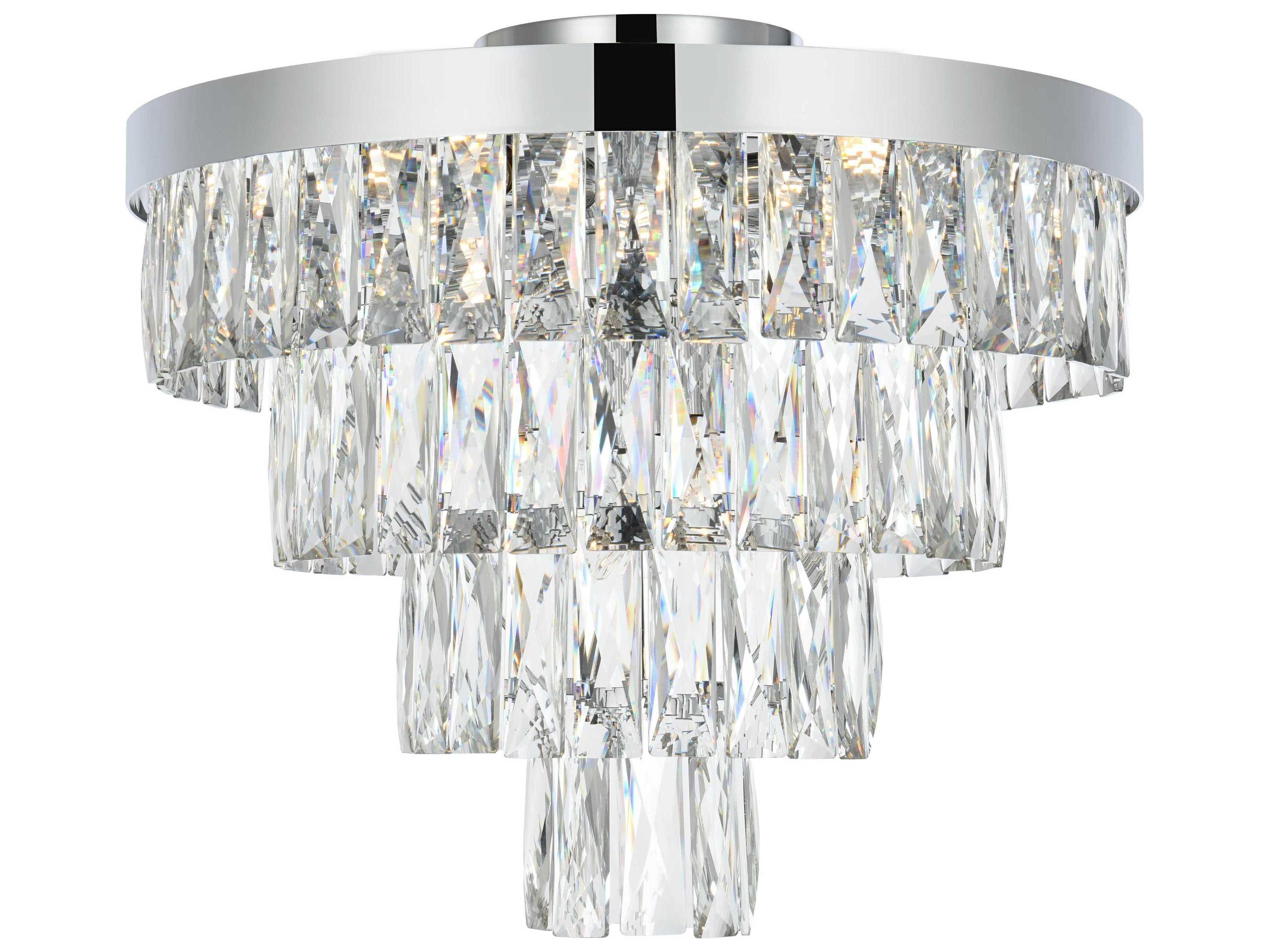Elegant Lighting Josephine 6-Light Chrome Tiered Flush Mount