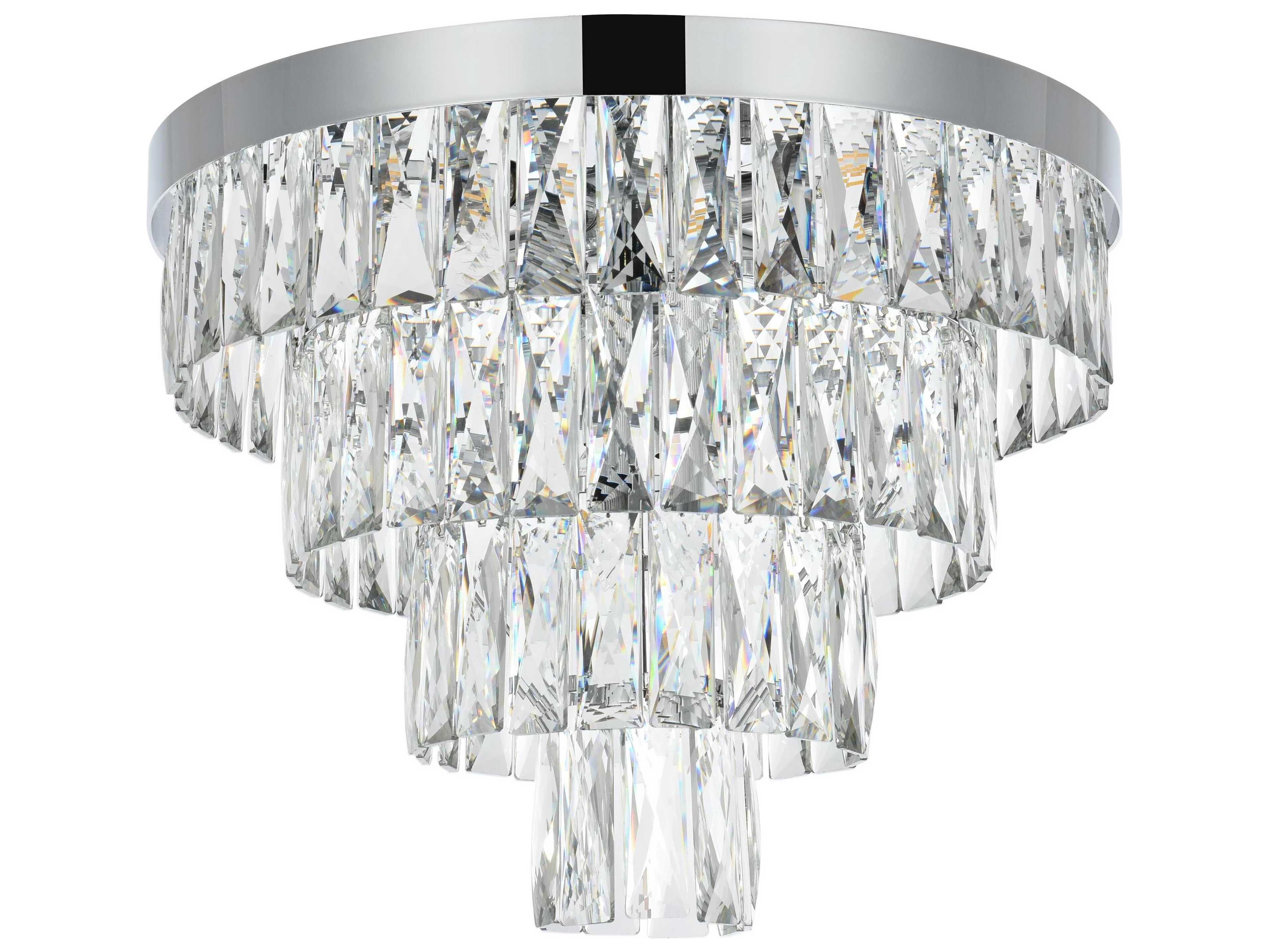 Elegant Lighting Josephine 6-Light Chrome Tiered Flush Mount