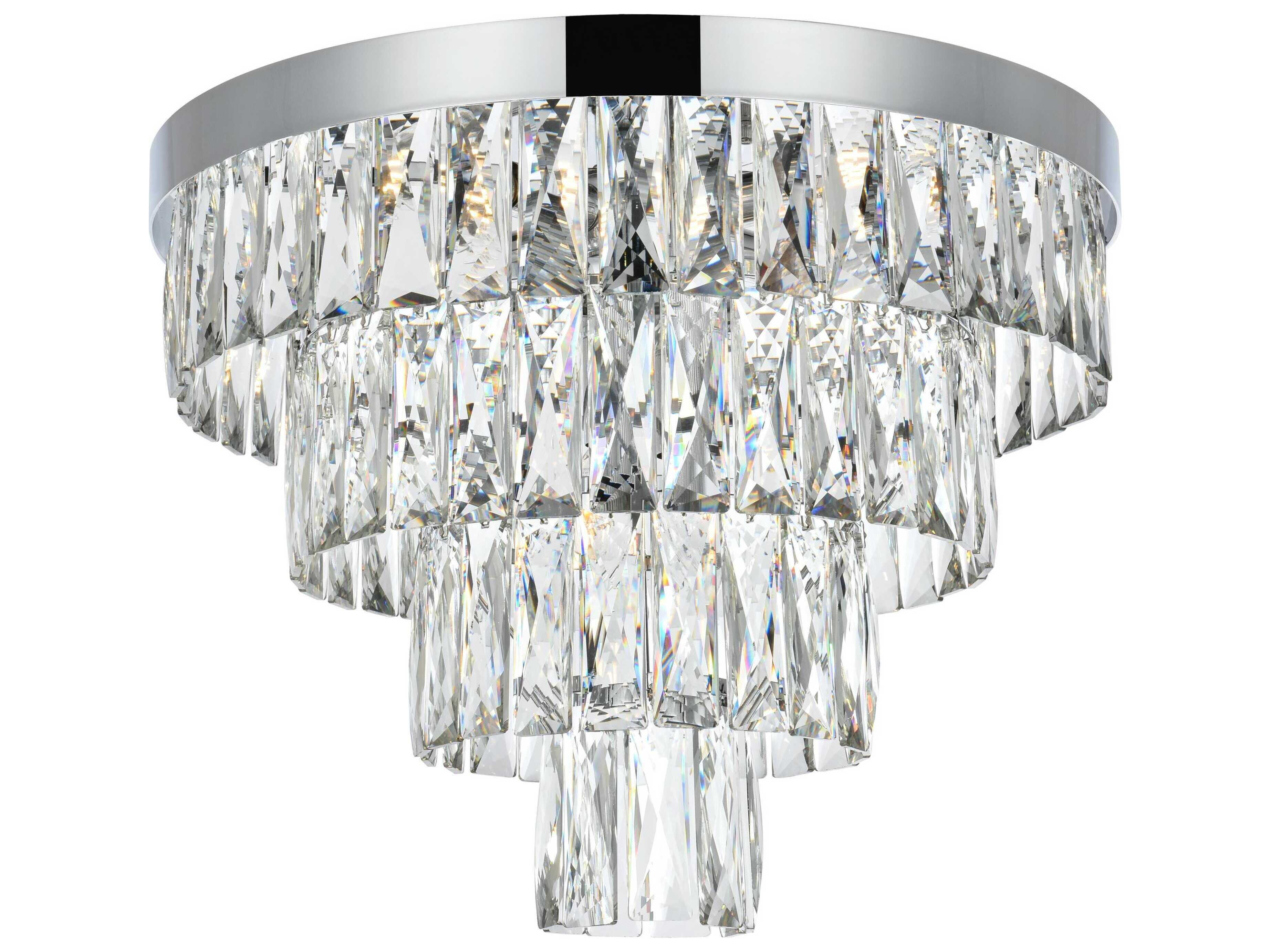 Elegant Lighting Josephine 6-Light Chrome Tiered Flush Mount