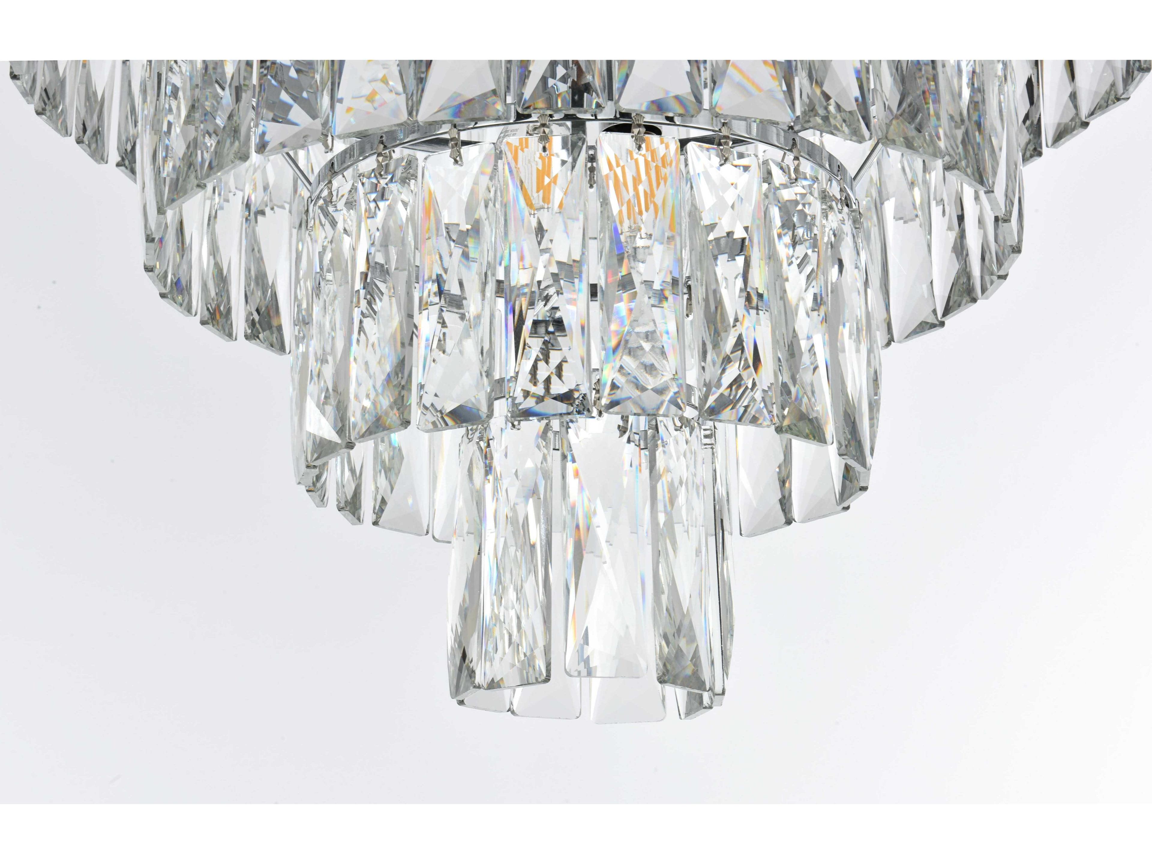 Elegant Lighting Josephine 6-Light Chrome Tiered Flush Mount