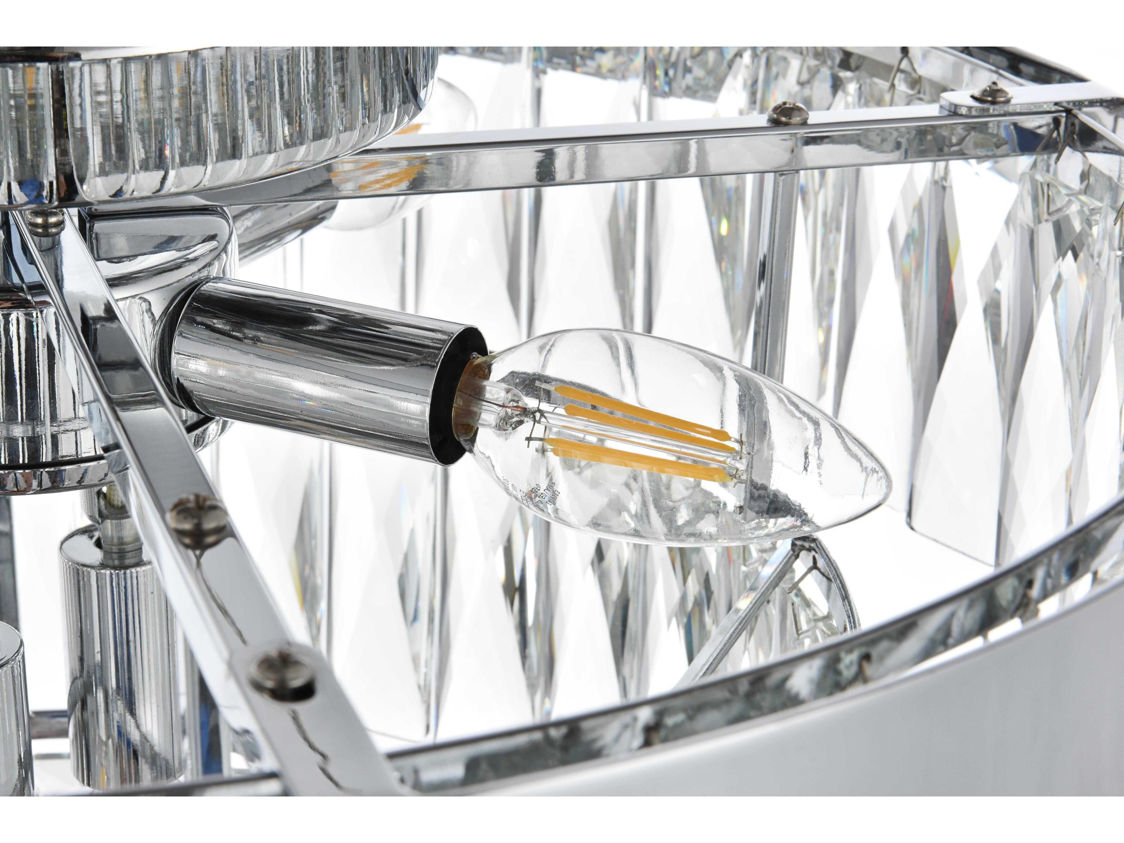 Elegant Lighting Josephine 6-Light Chrome Tiered Flush Mount