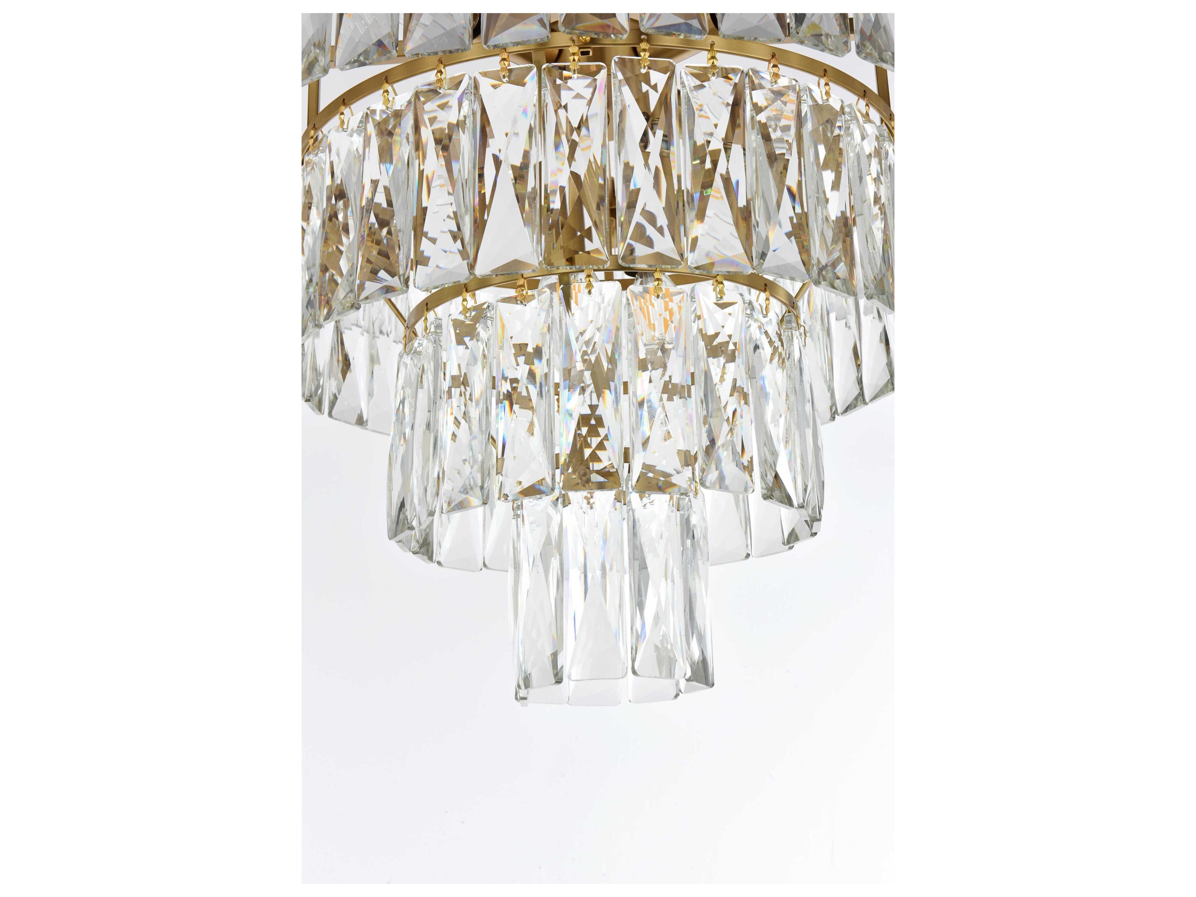Elegant Lighting Josephine 6-Light Satin Gold Tiered Flush Mount