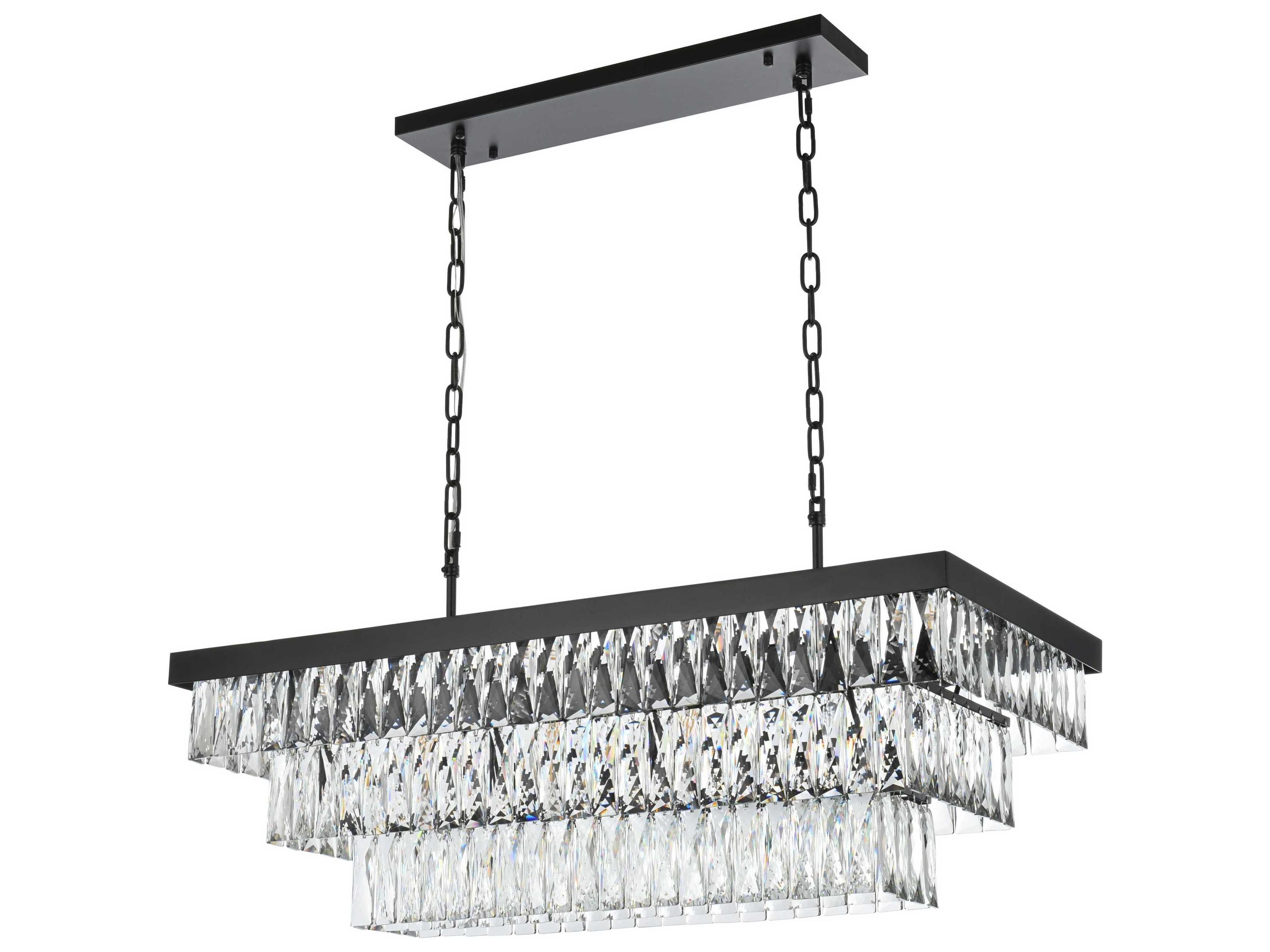 Elegant Lighting Josephine 12-Light Black Tiered Island Pendant