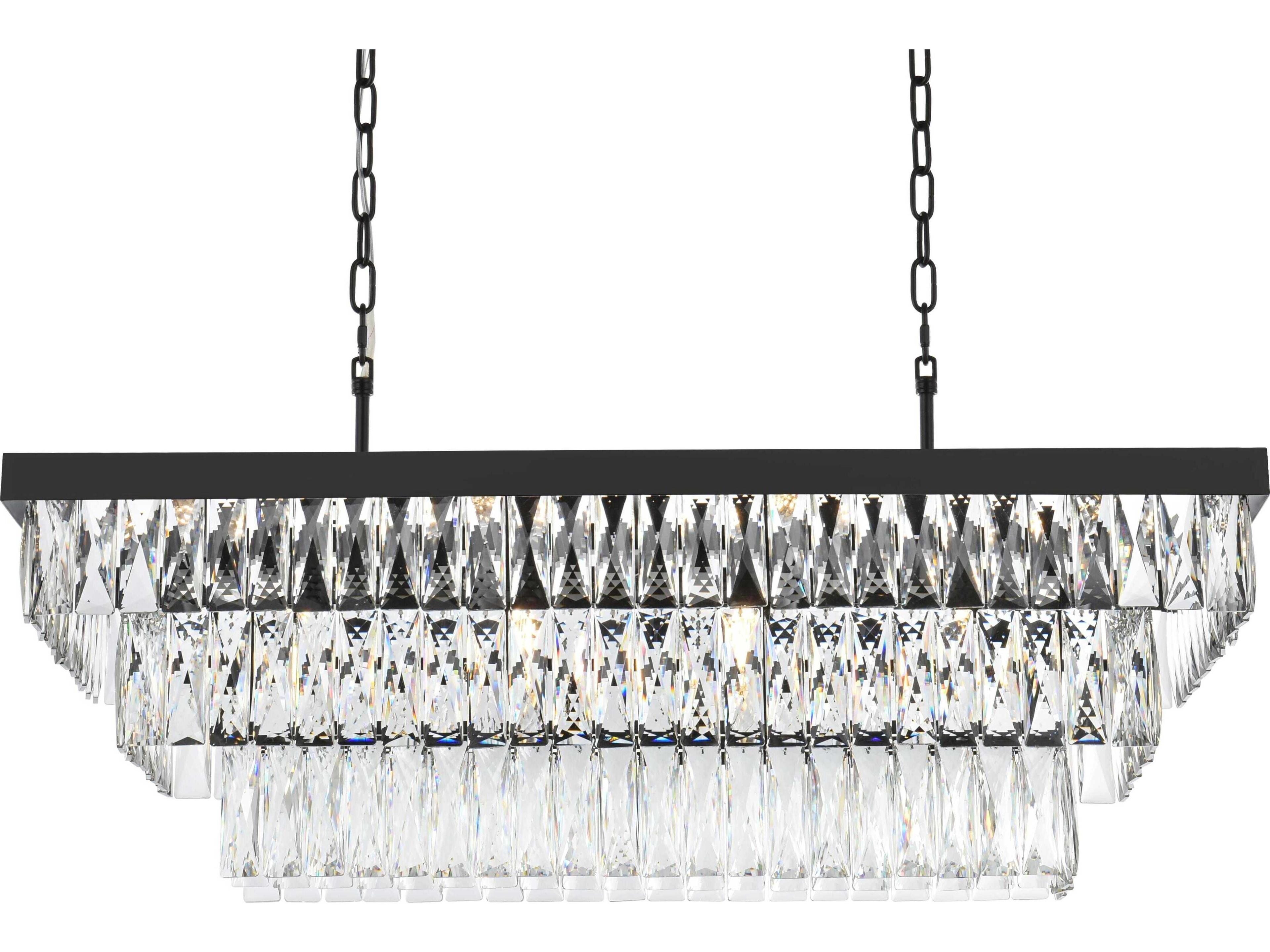 Elegant Lighting Josephine 12-Light Black Tiered Island Pendant