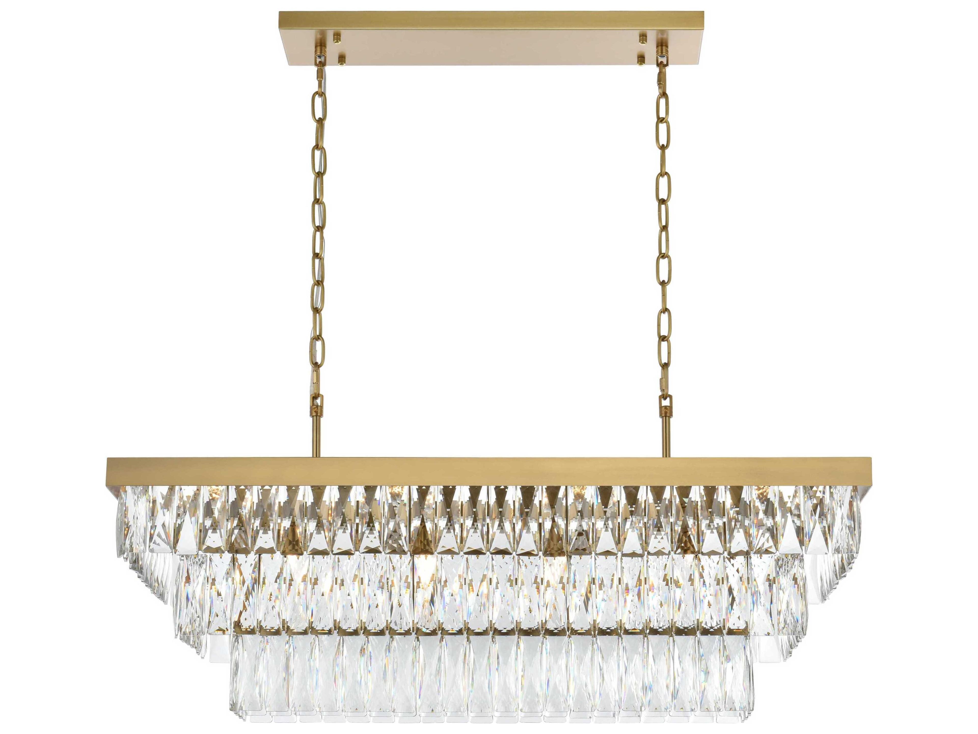 Elegant Lighting Josephine 12-Light Satin Gold Tiered Island Pendant
