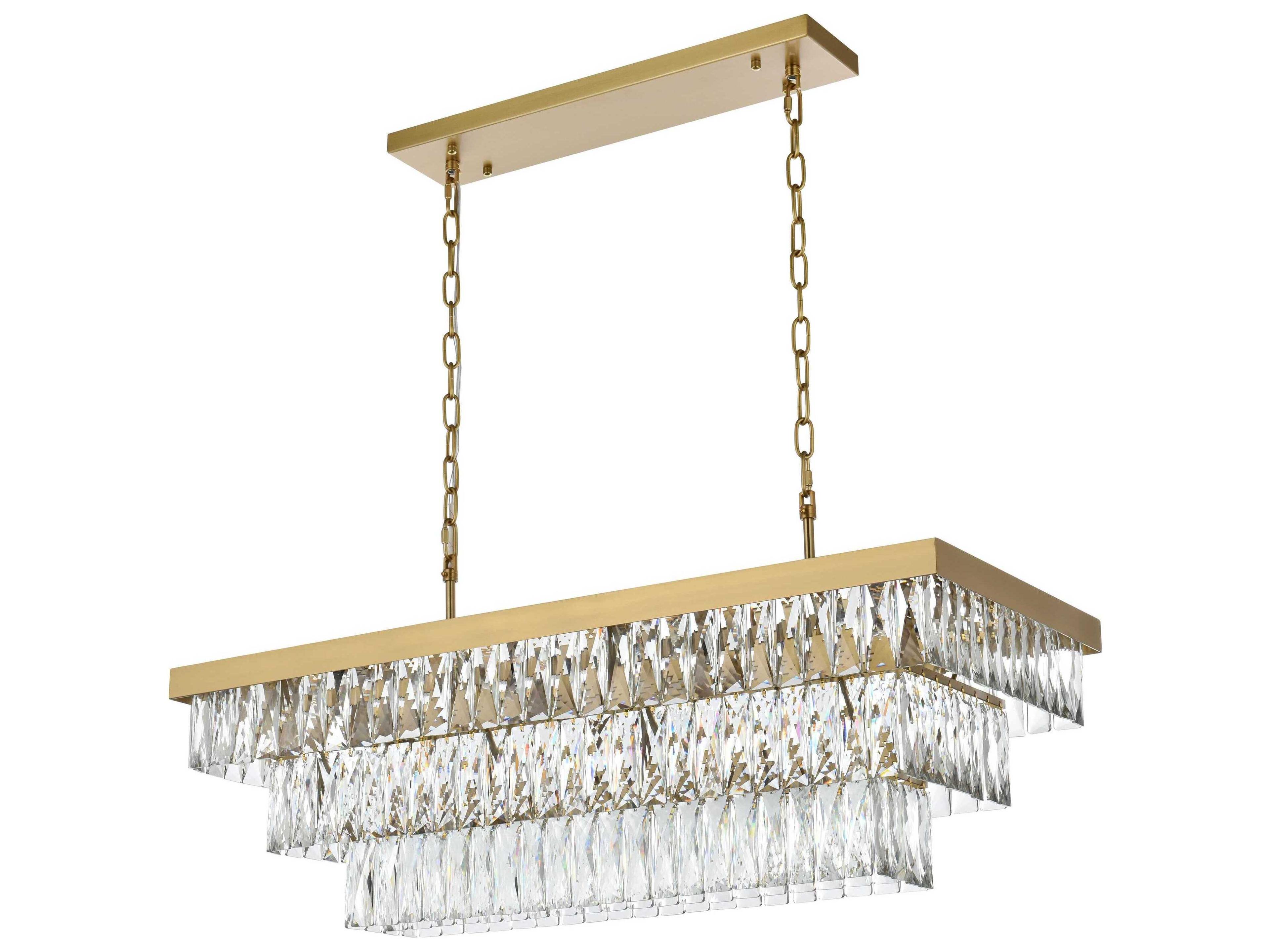 Elegant Lighting Josephine 12-Light Satin Gold Tiered Island Pendant