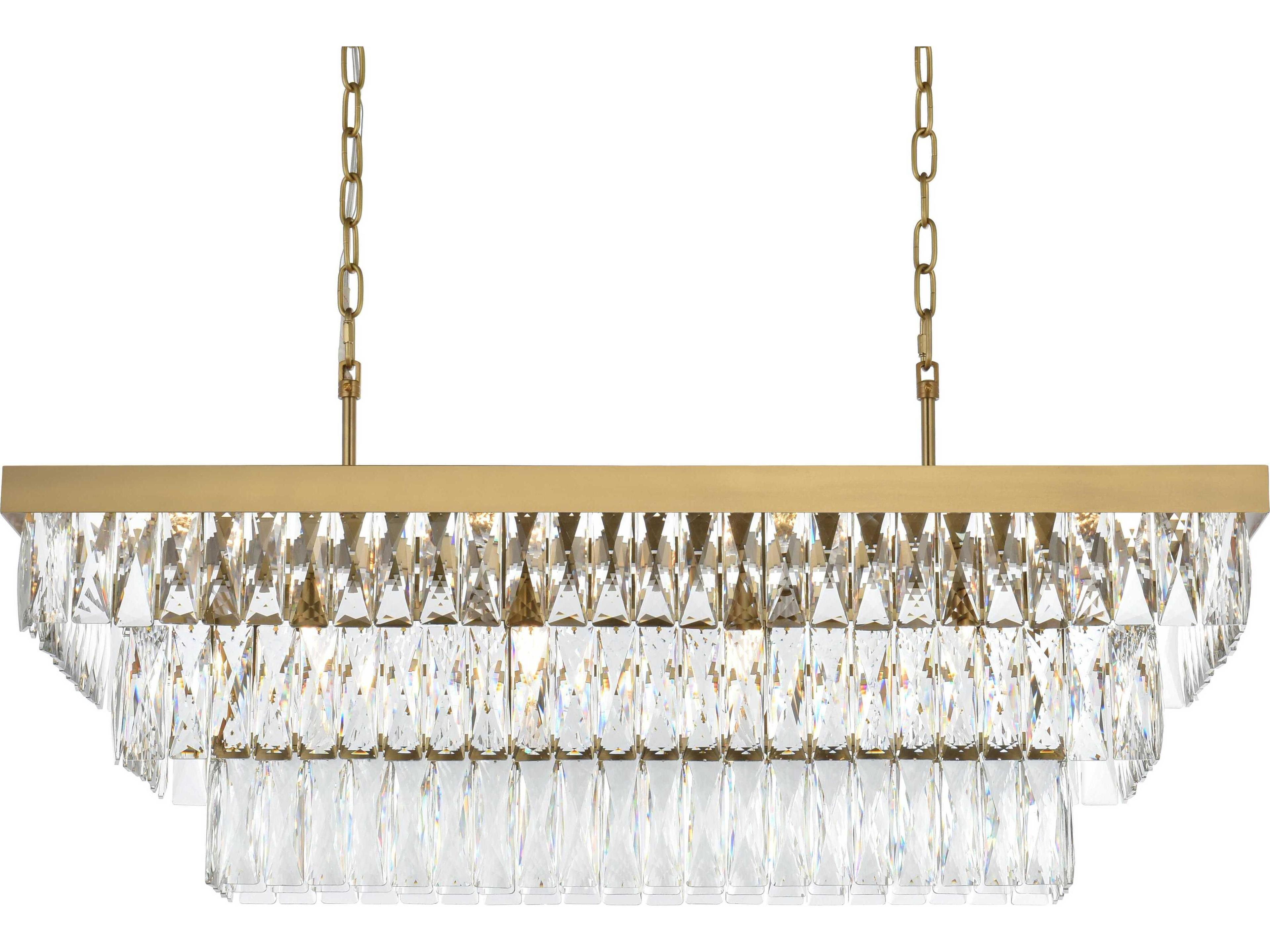 Elegant Lighting Josephine 12-Light Satin Gold Tiered Island Pendant