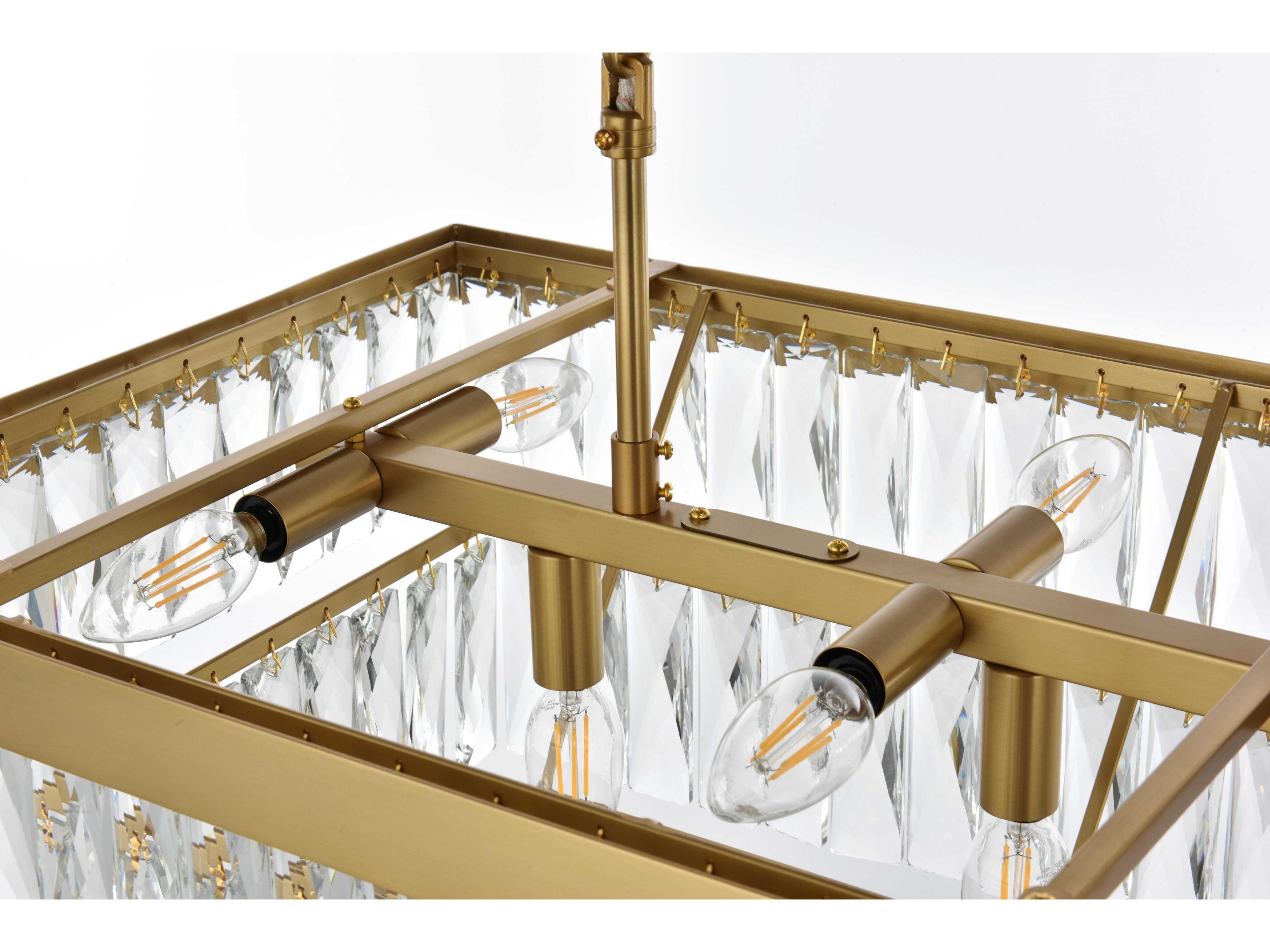 Elegant Lighting Josephine 12-Light Satin Gold Tiered Island Pendant