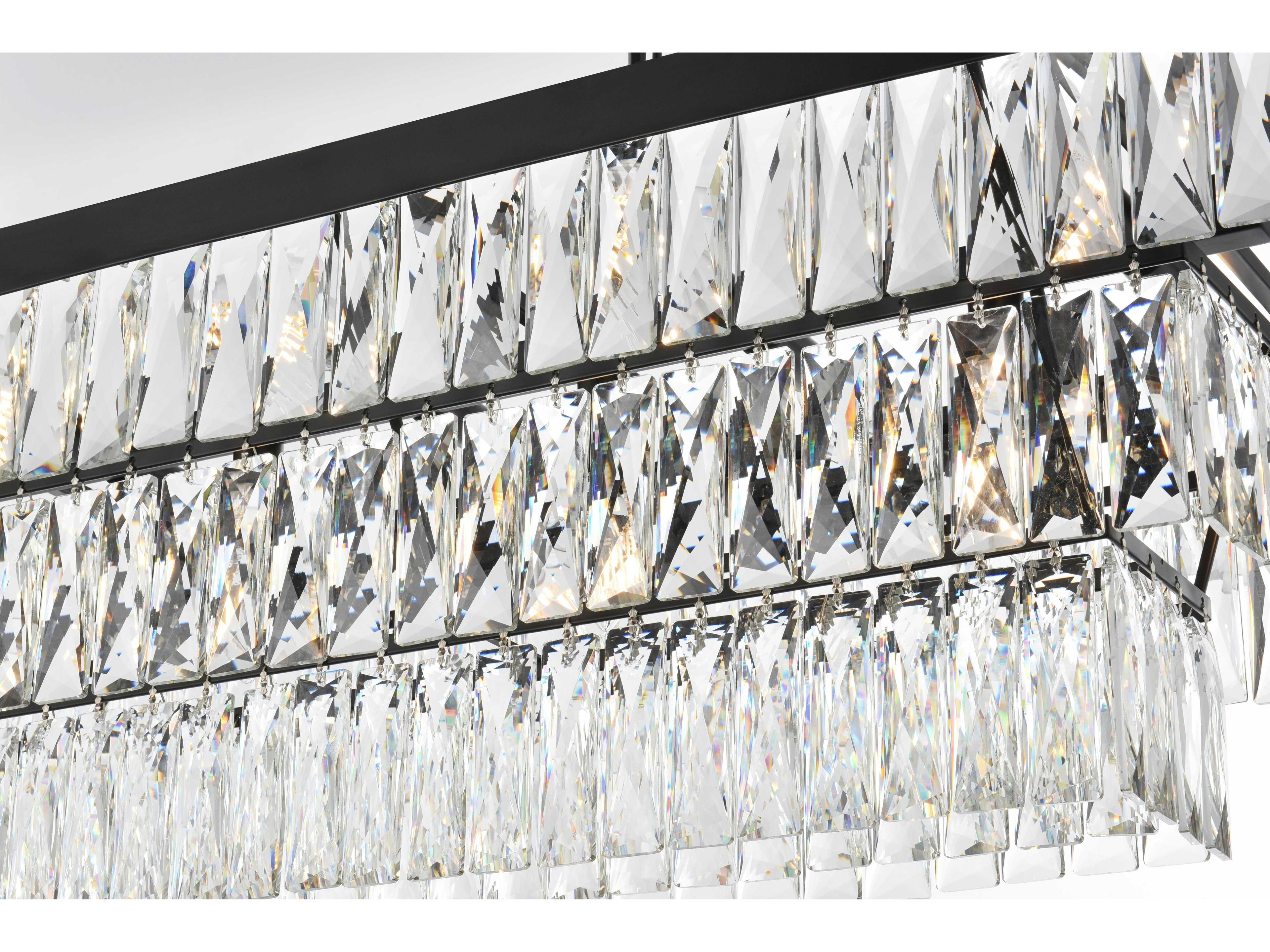 Elegant Lighting Josephine 17-Light Black Tiered Island Pendant