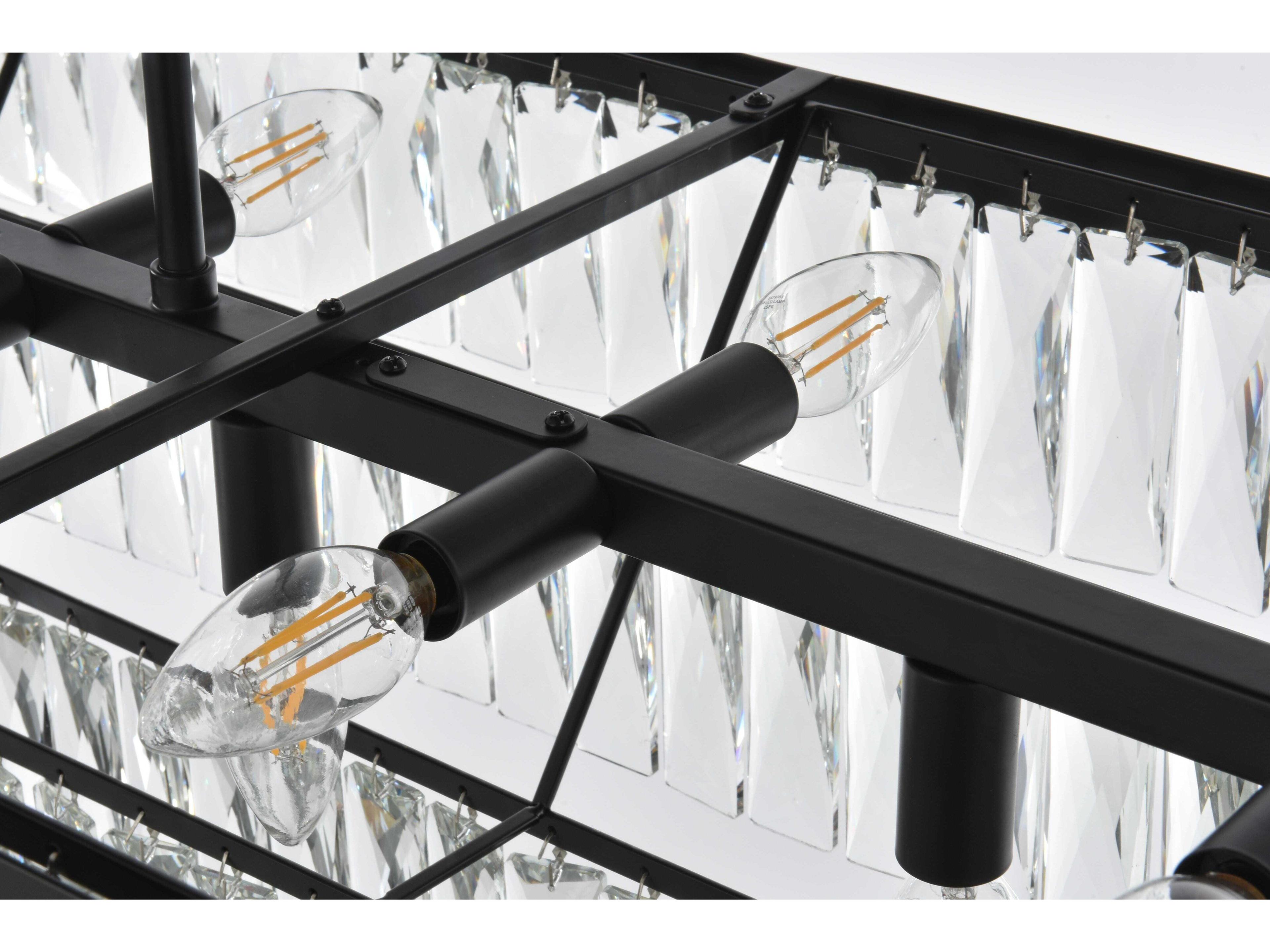 Elegant Lighting Josephine 17-Light Black Tiered Island Pendant