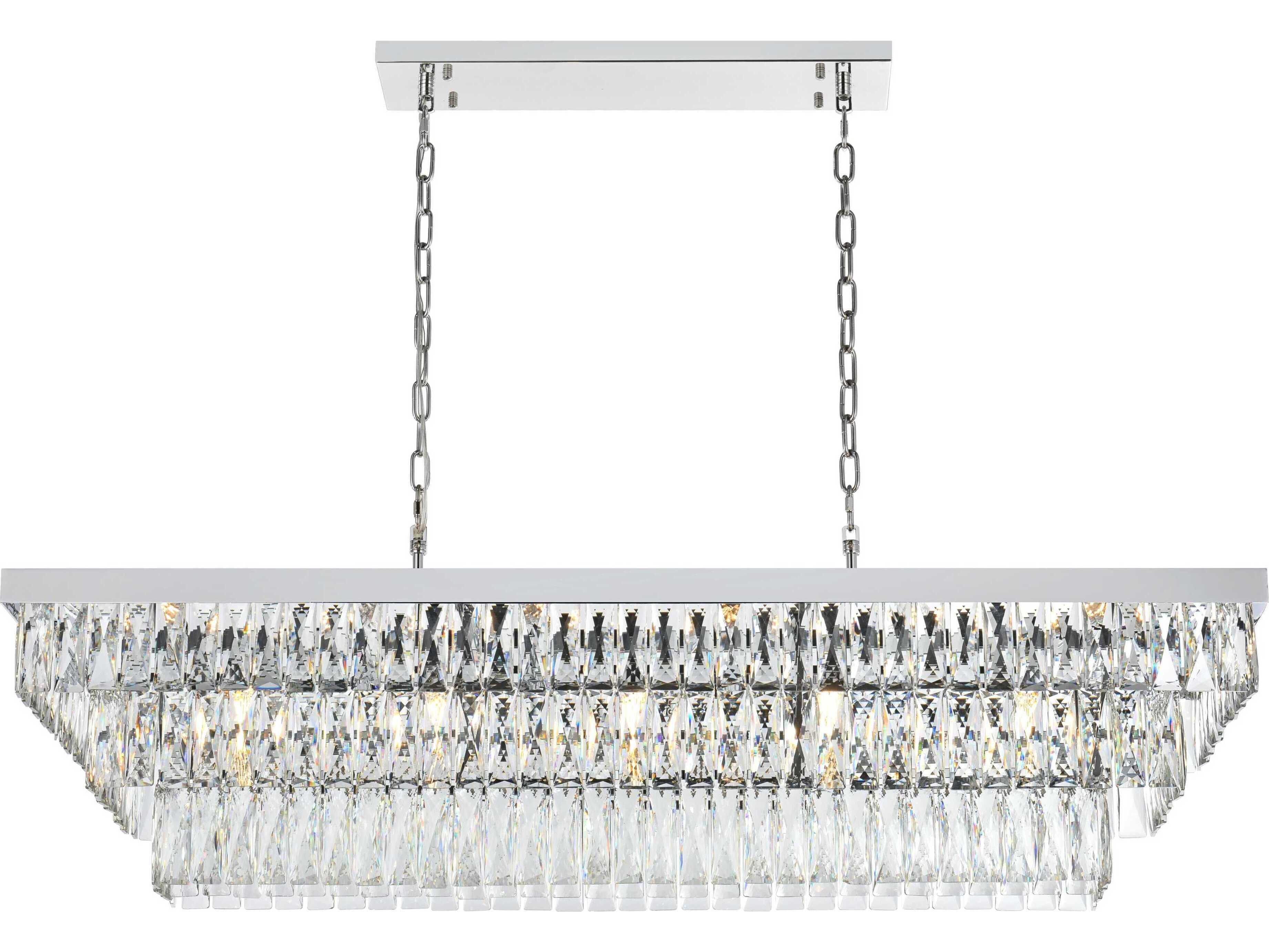 Elegant Lighting Josephine 17-Light Chrome Tiered Island Pendant