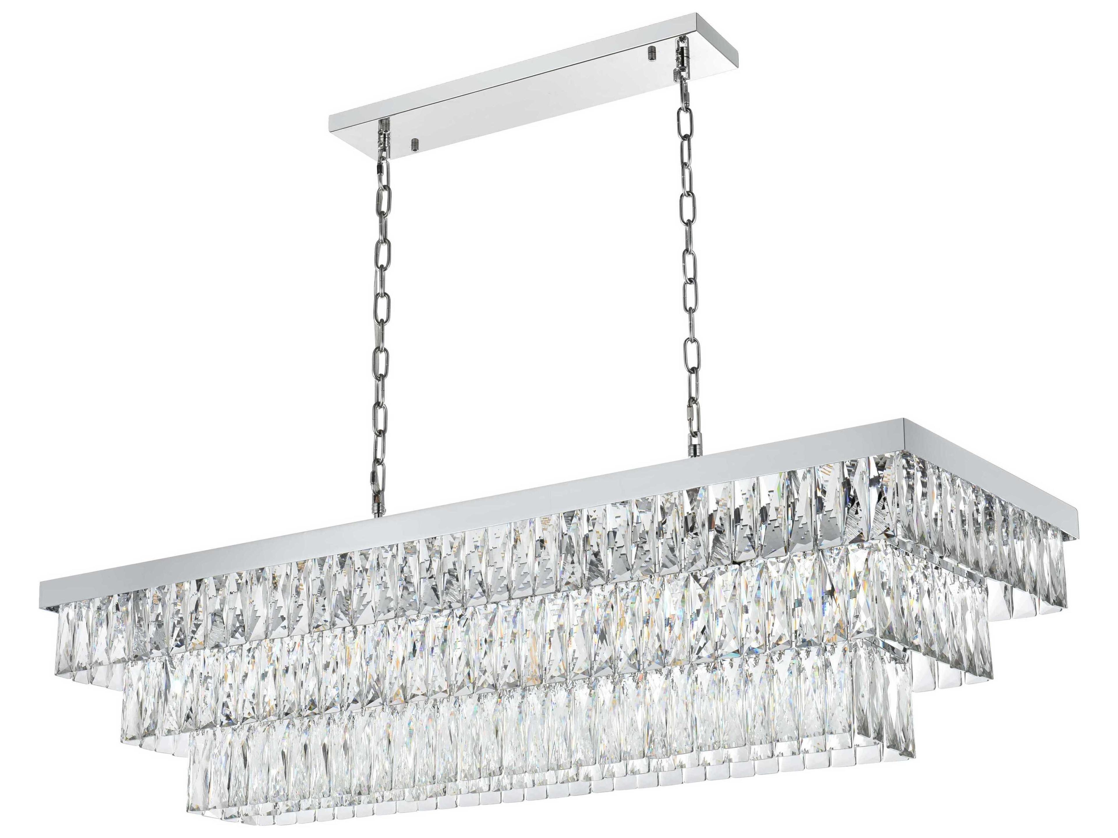 Elegant Lighting Josephine 17-Light Chrome Tiered Island Pendant