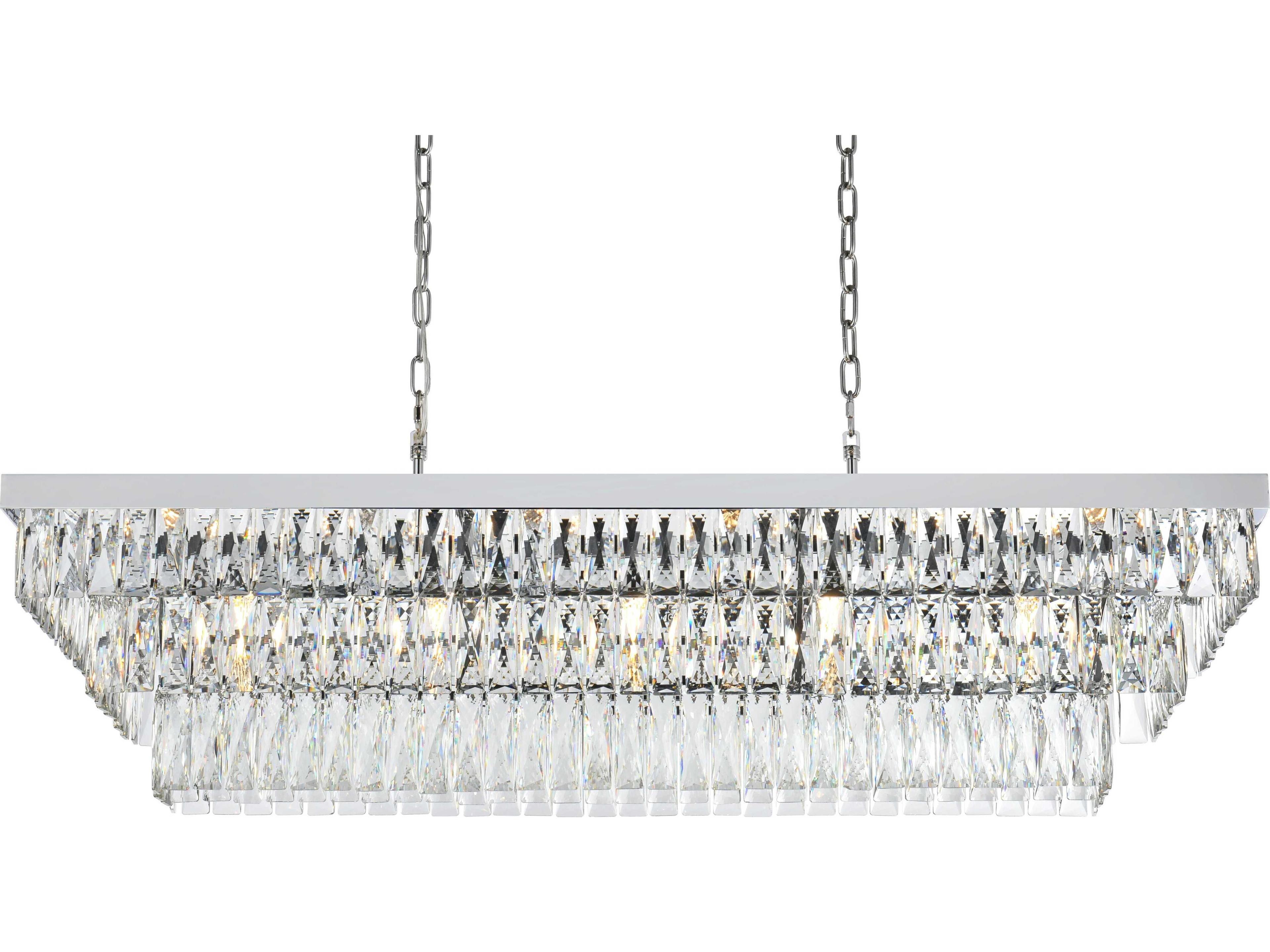 Elegant Lighting Josephine 17-Light Chrome Tiered Island Pendant