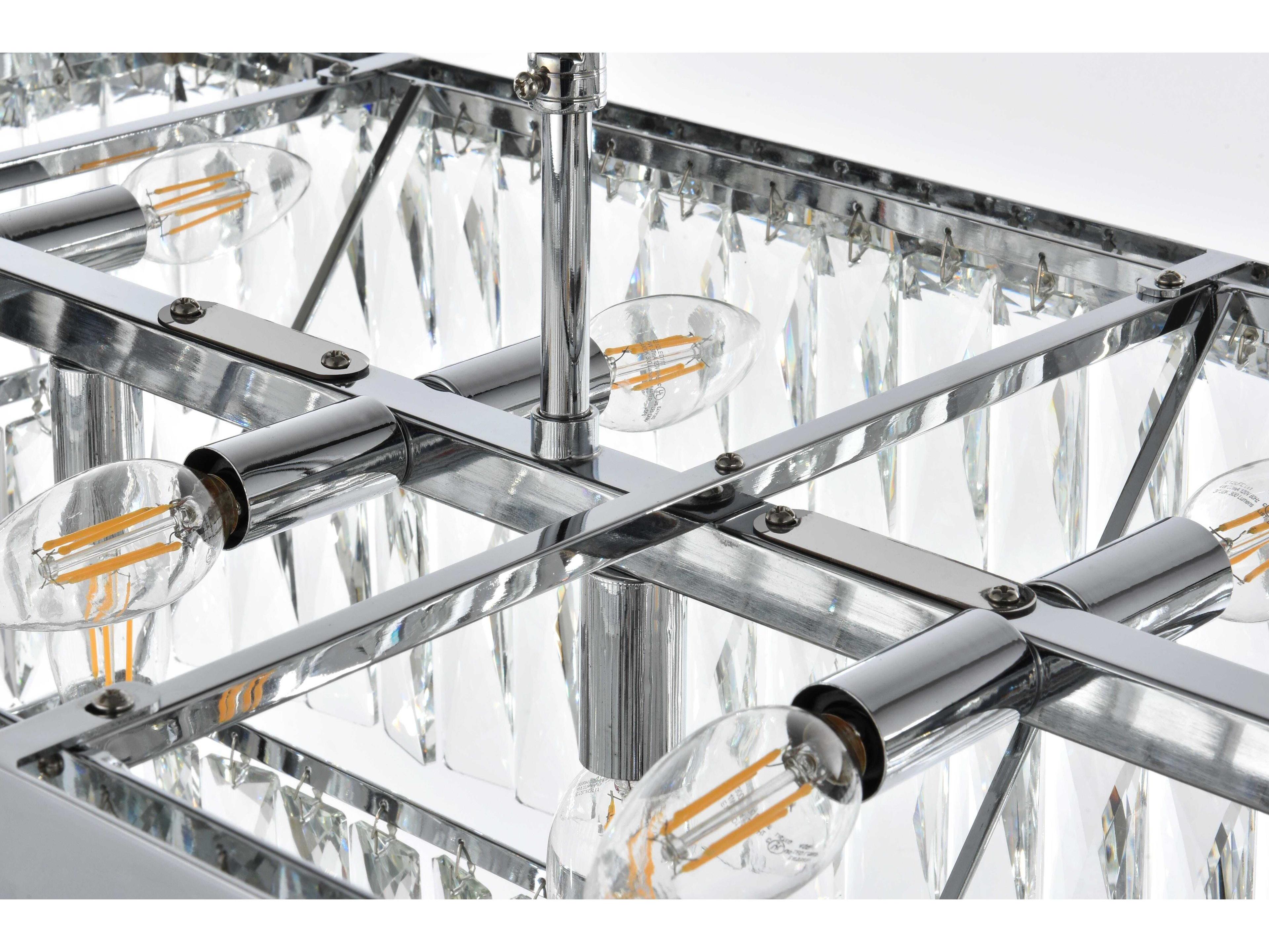 Elegant Lighting Josephine 17-Light Chrome Tiered Island Pendant