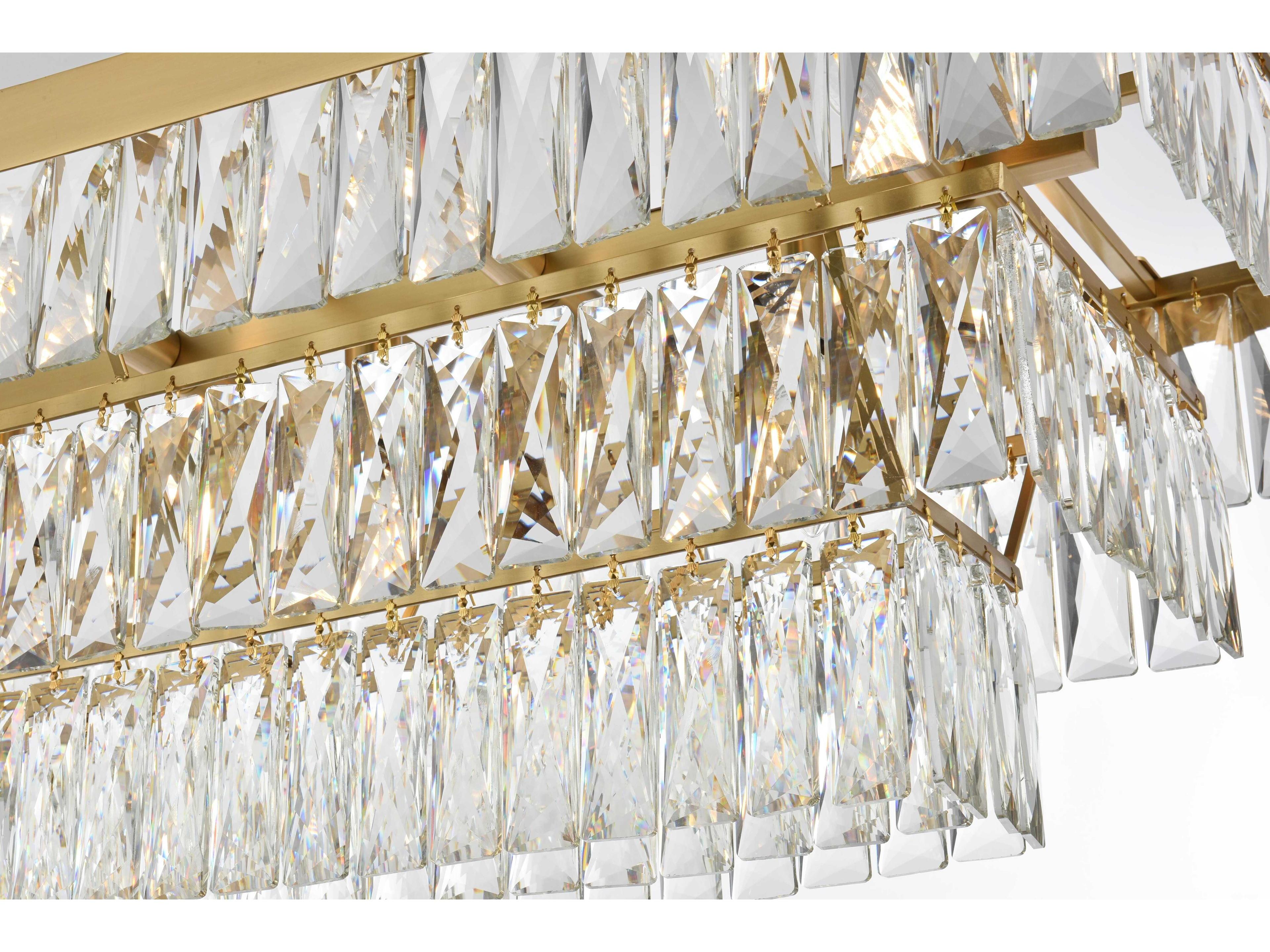 Elegant Lighting Josephine 17-Light Satin Gold Tiered Island Pendant