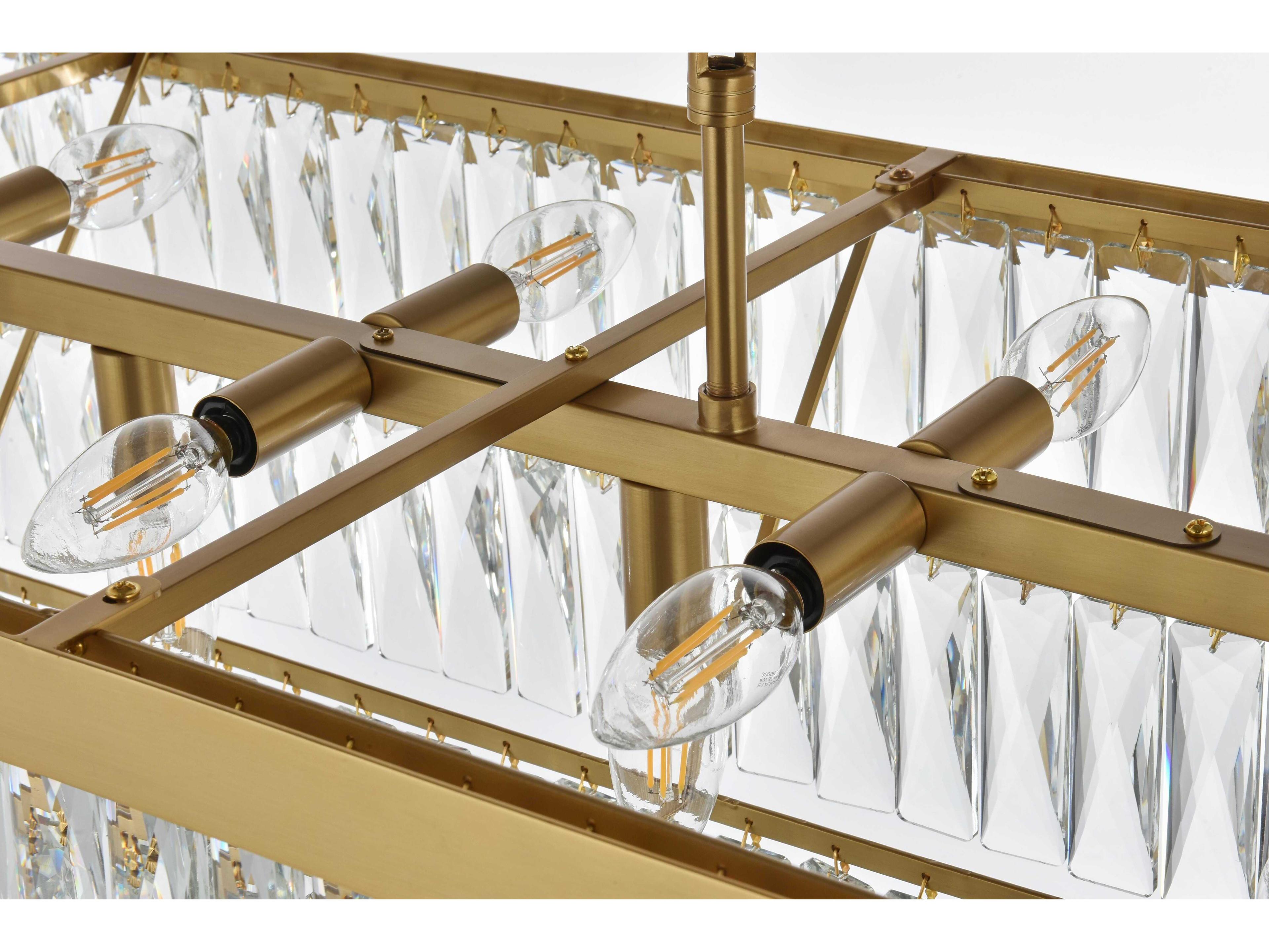 Elegant Lighting Josephine 17-Light Satin Gold Tiered Island Pendant