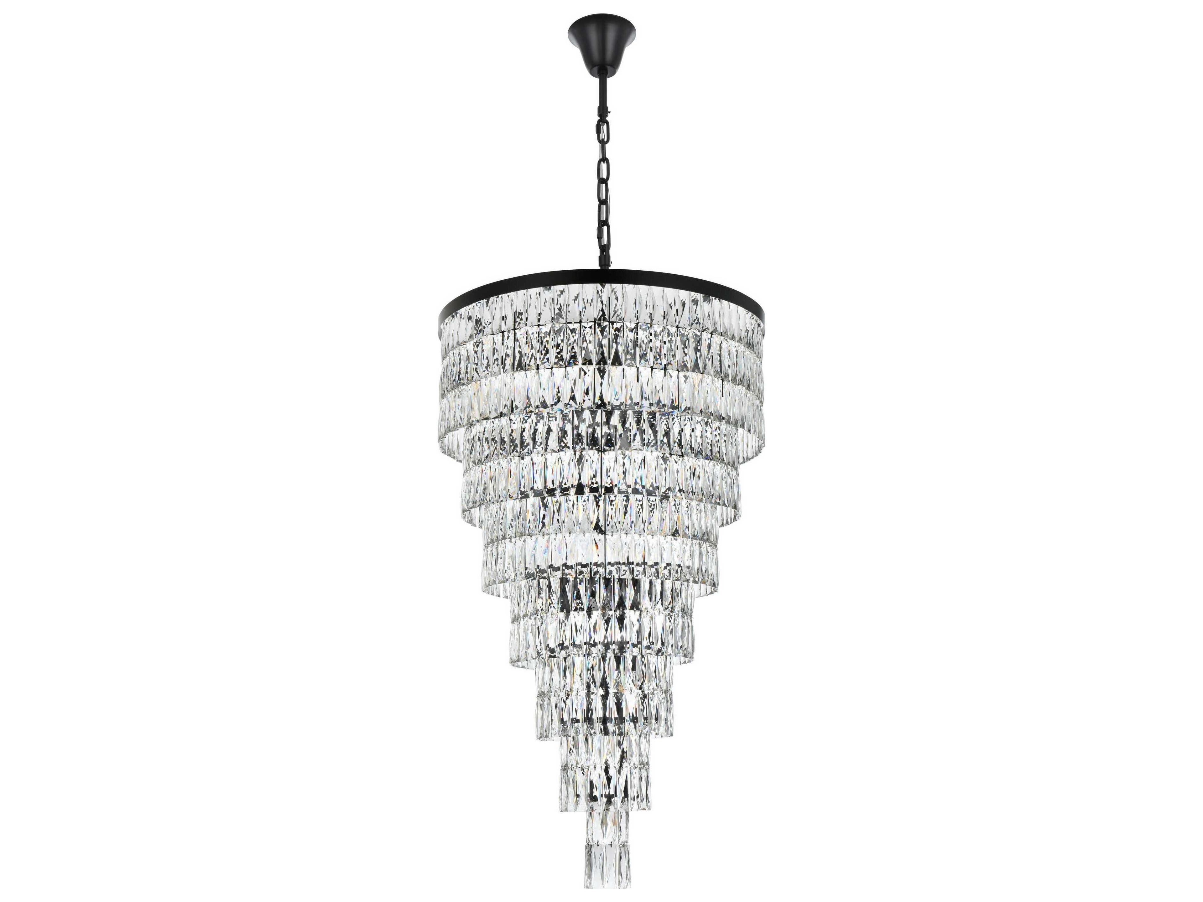 Elegant Lighting Josephine 41-Light Black Tiered Chandelier