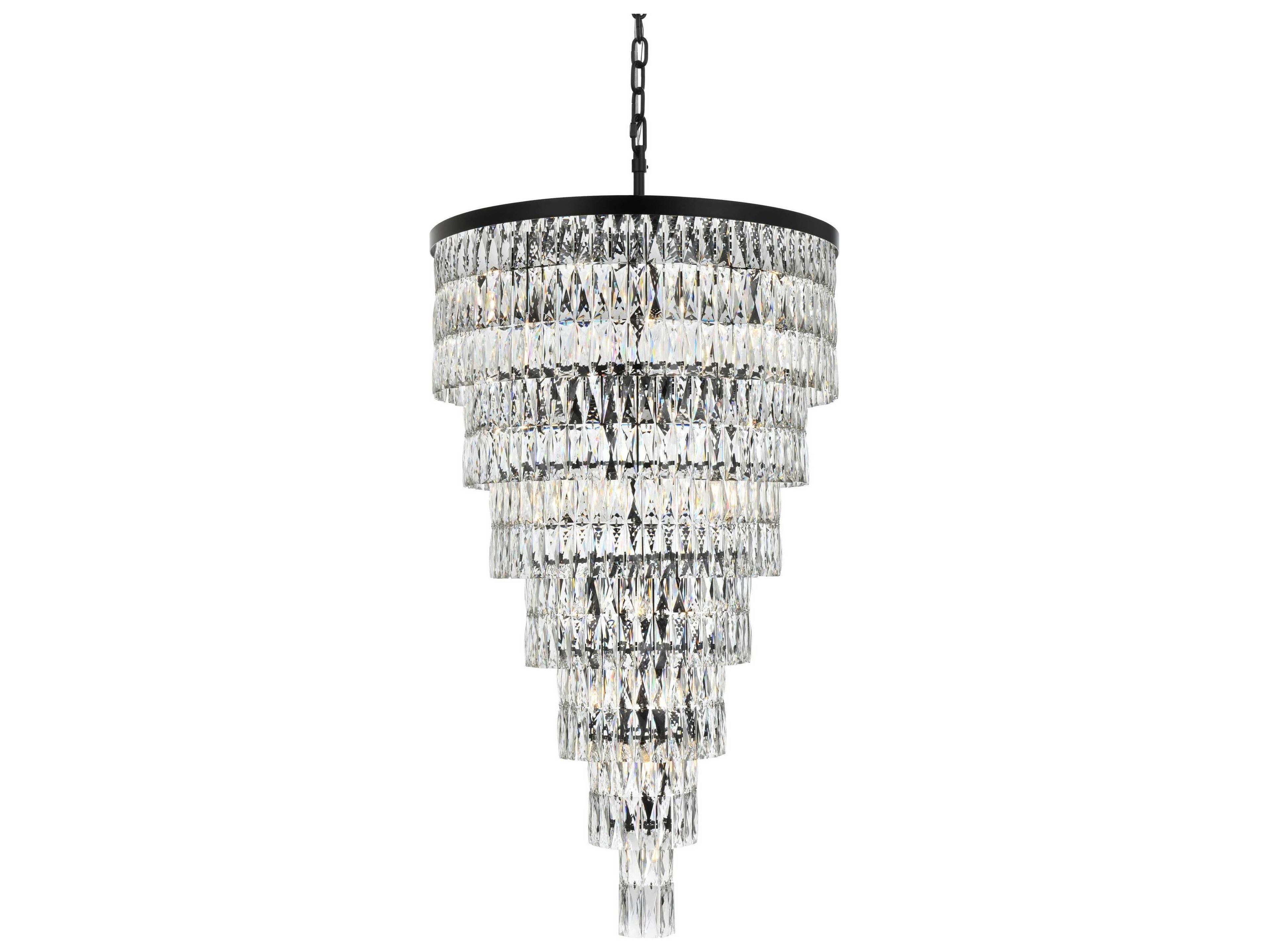 Elegant Lighting Josephine 41-Light Black Tiered Chandelier