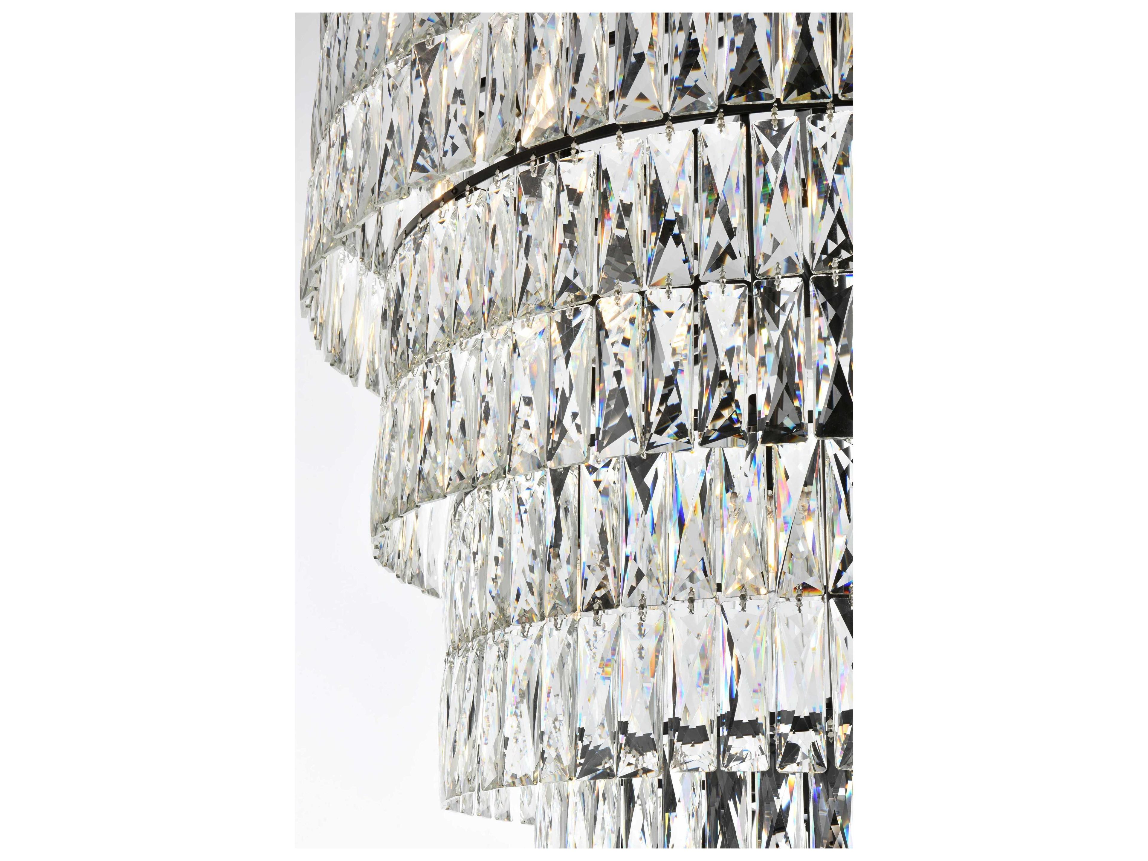 Elegant Lighting Josephine 41-Light Black Tiered Chandelier