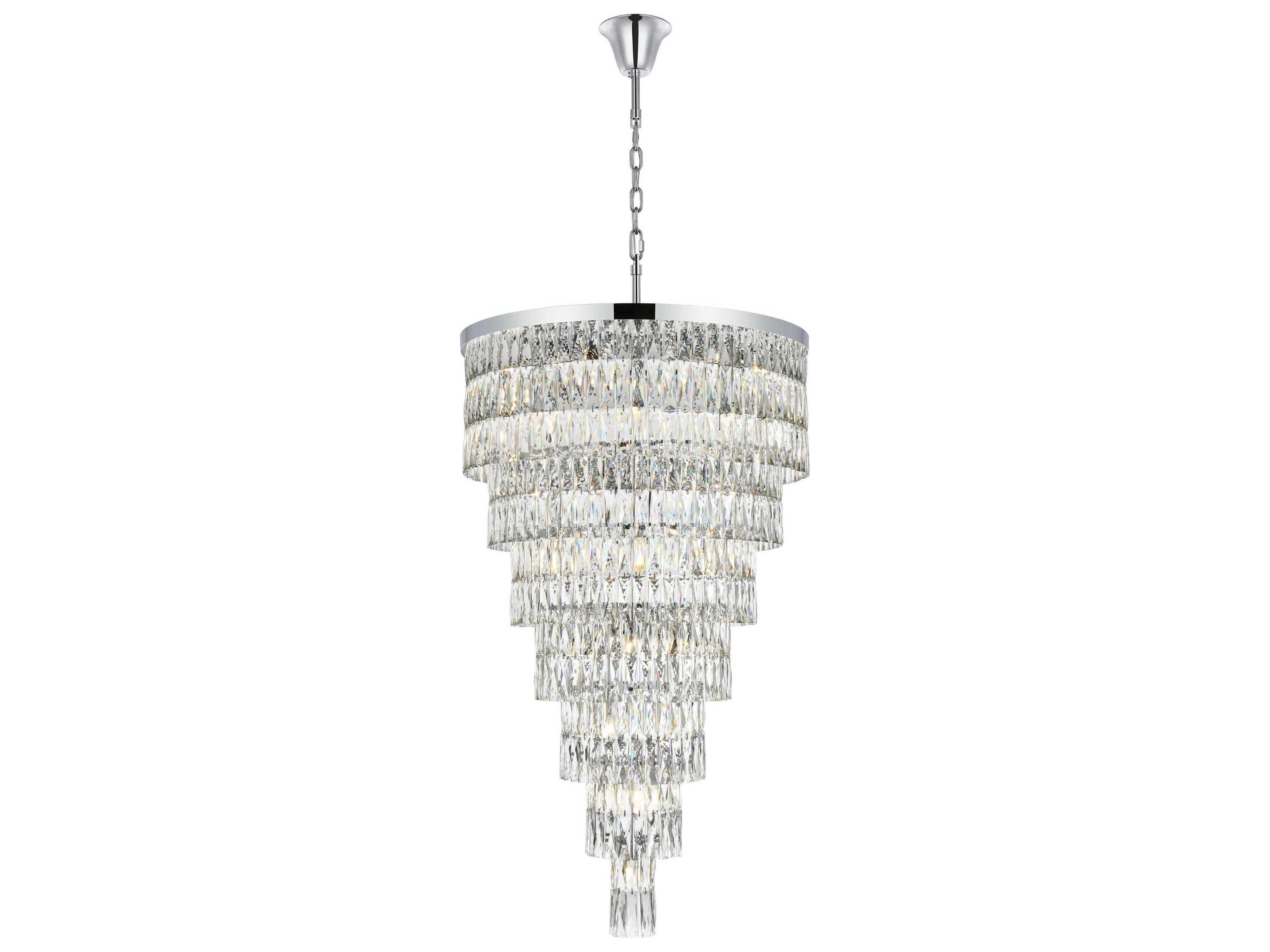 Elegant Lighting Josephine 41-Light Chrome Tiered Chandelier