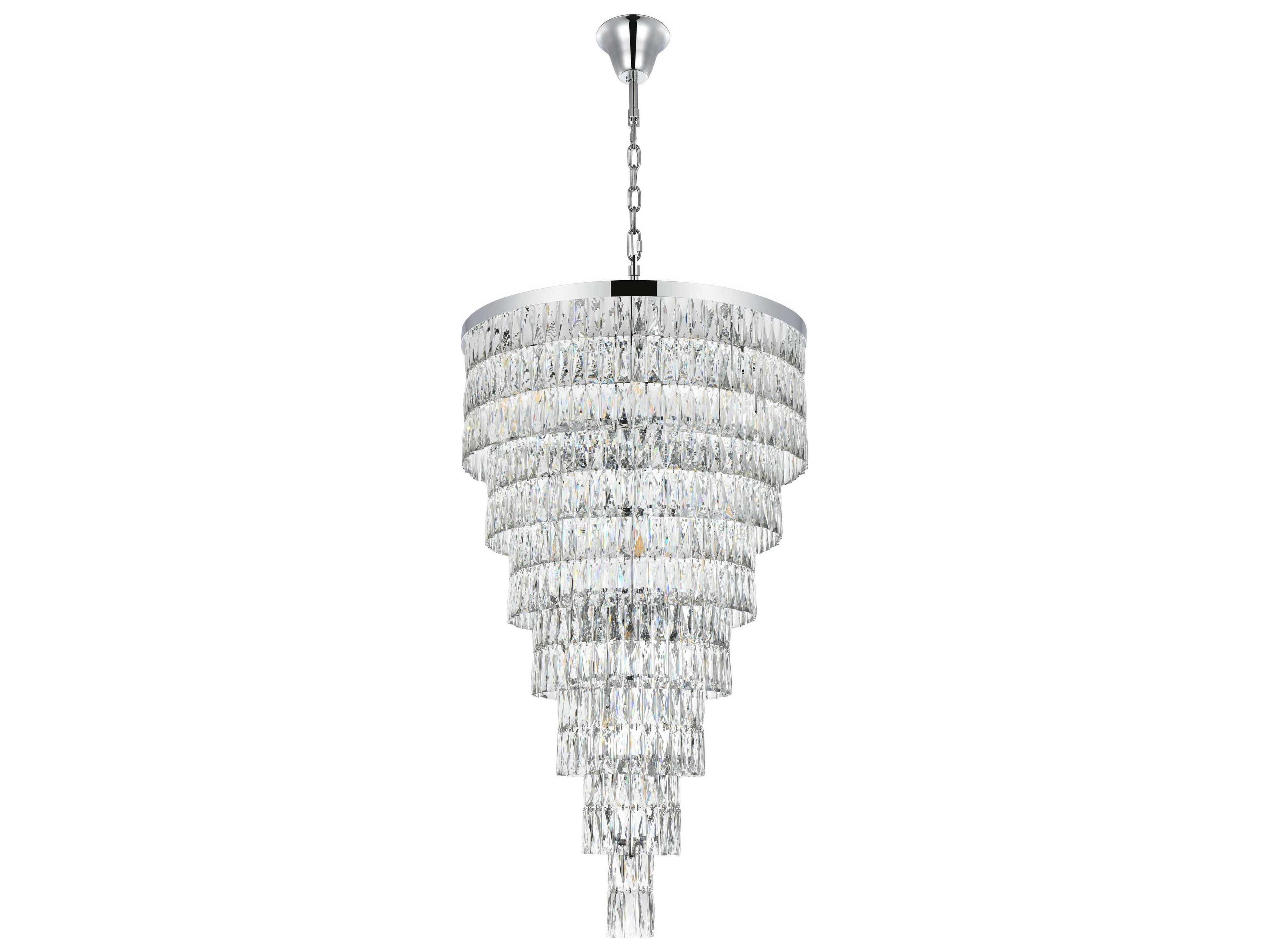 Elegant Lighting Josephine 41-Light Chrome Tiered Chandelier