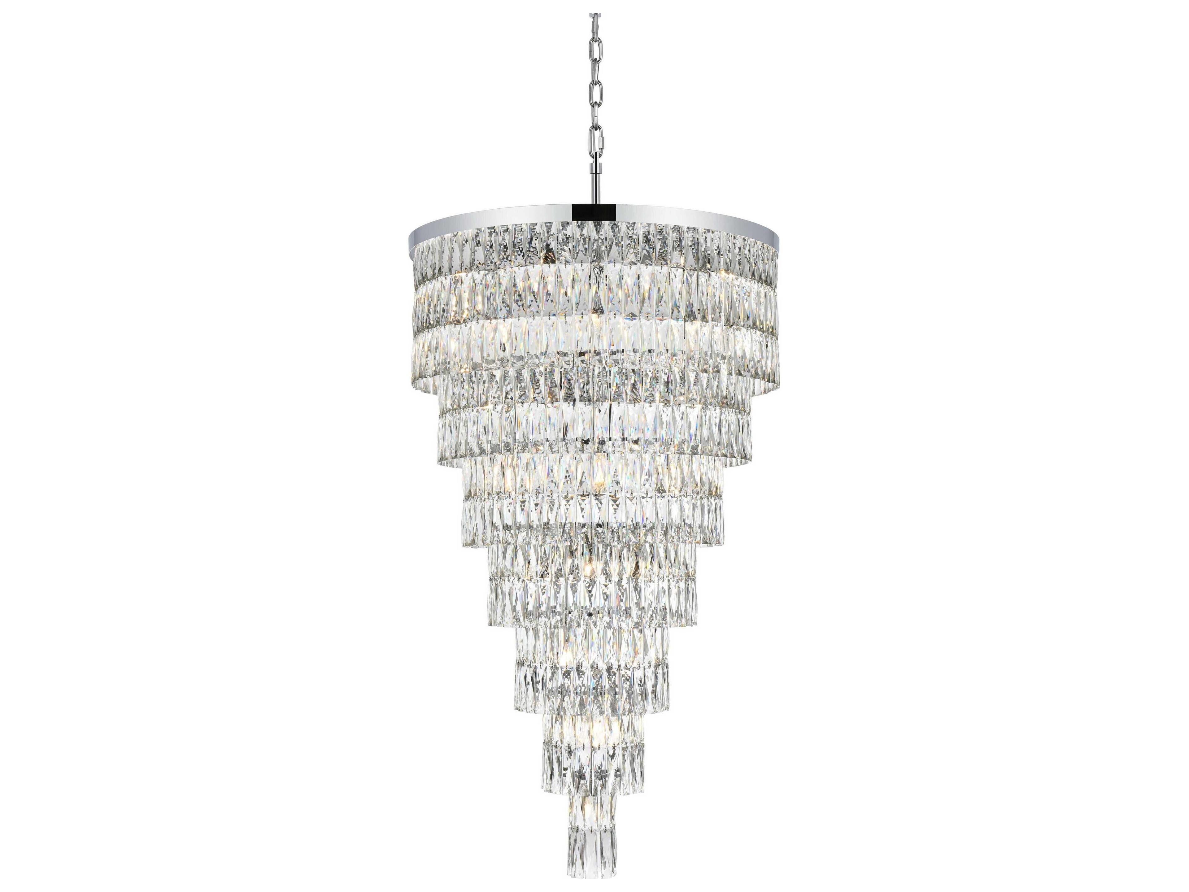 Elegant Lighting Josephine 41-Light Chrome Tiered Chandelier