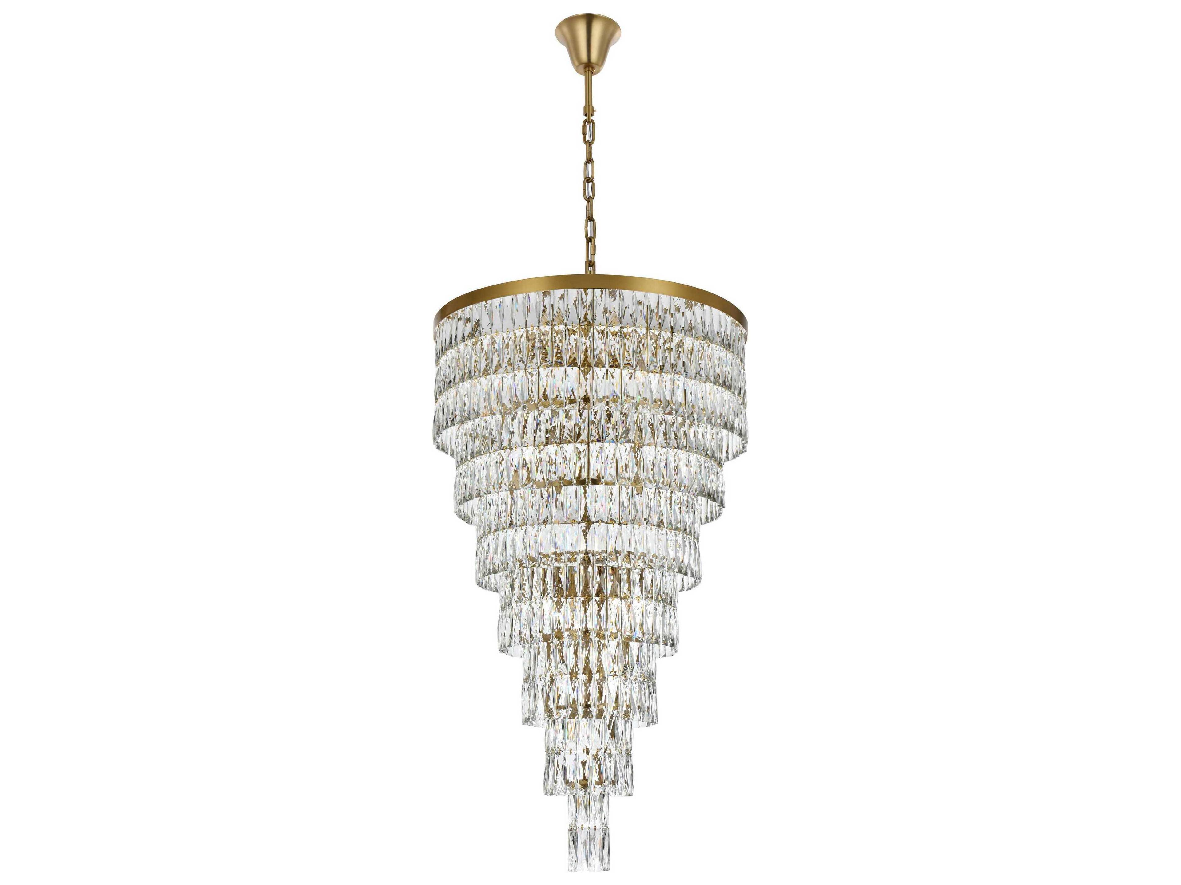 Elegant Lighting Josephine 41-Light Satin Gold Tiered Chandelier