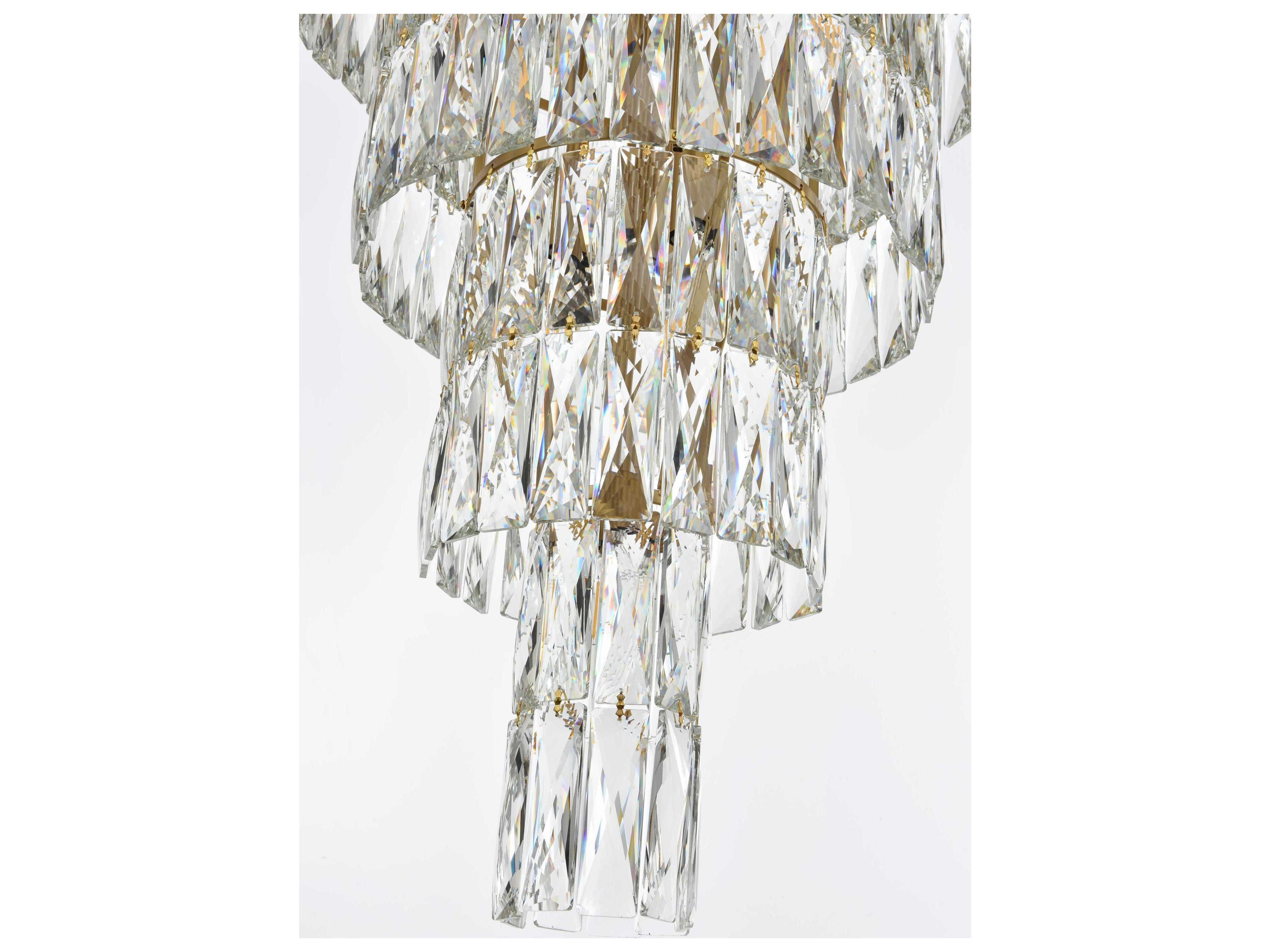 Elegant Lighting Josephine 41-Light Satin Gold Tiered Chandelier