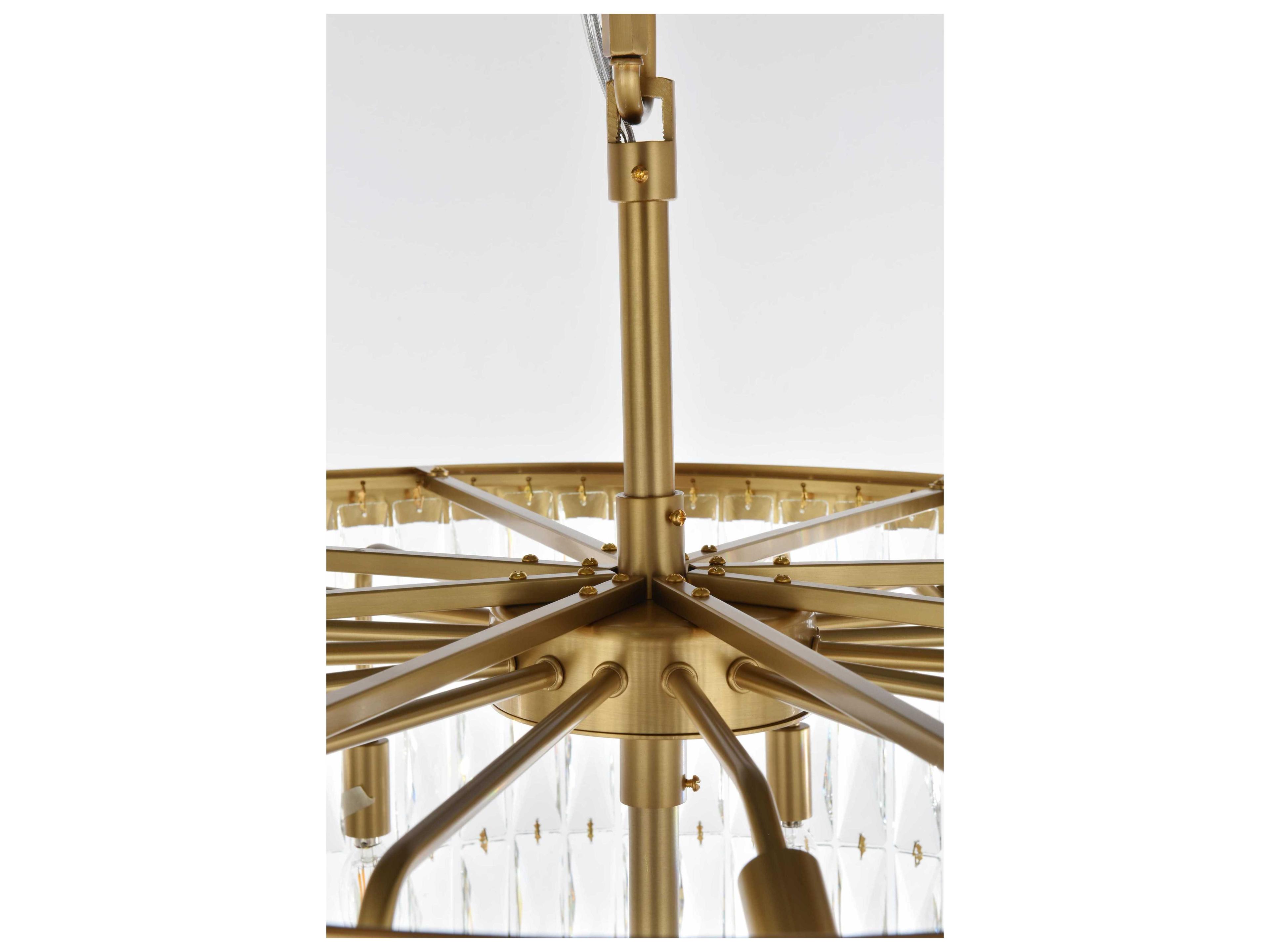 Elegant Lighting Josephine 41-Light Satin Gold Tiered Chandelier