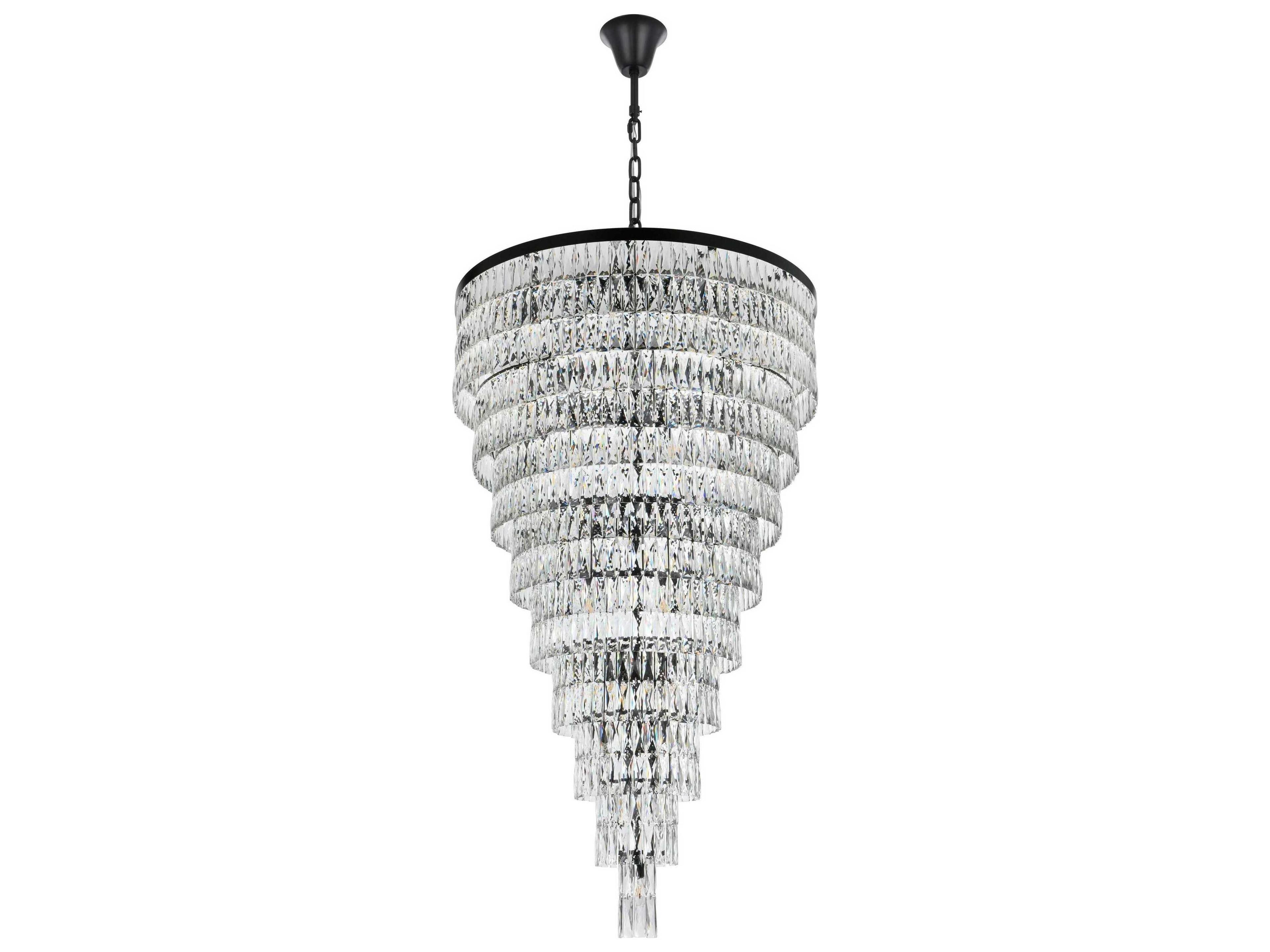 Elegant Lighting Josephine 61-Light Black Tiered Chandelier