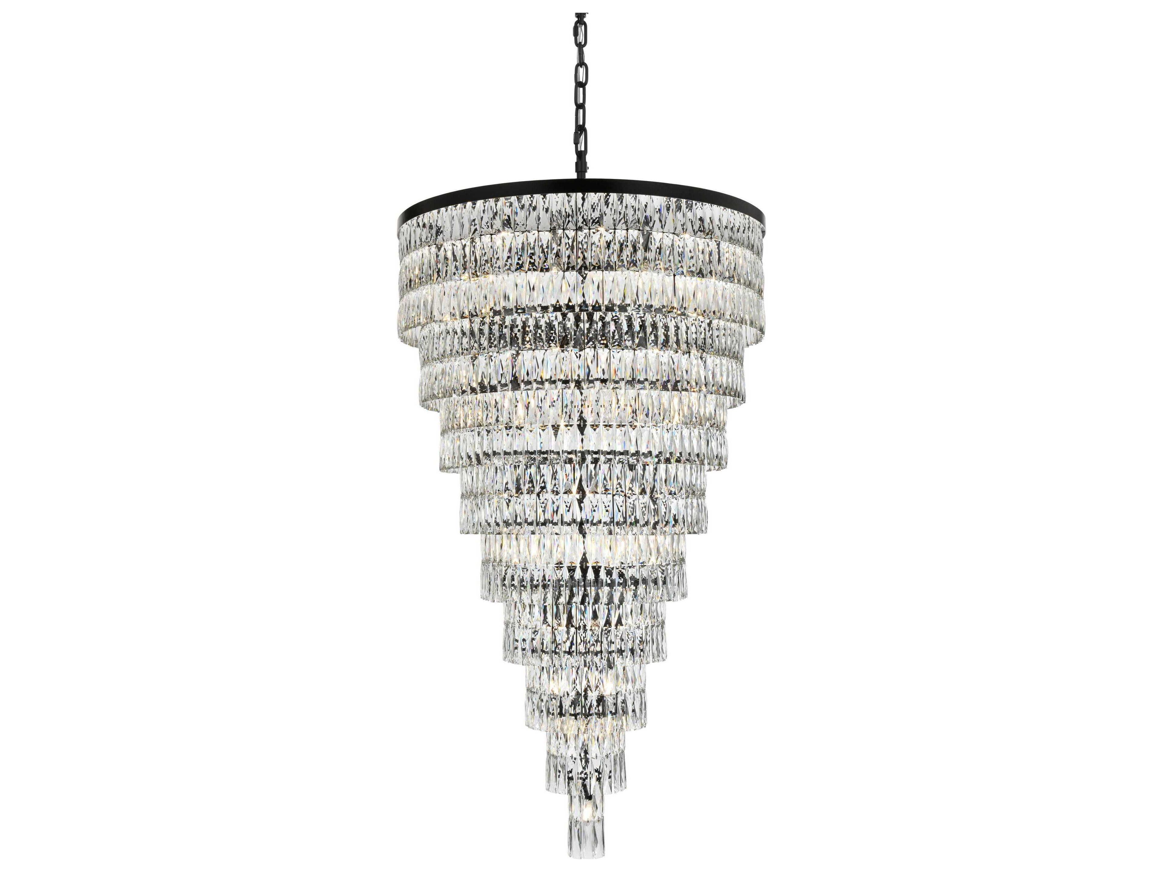 Elegant Lighting Josephine 61-Light Black Tiered Chandelier