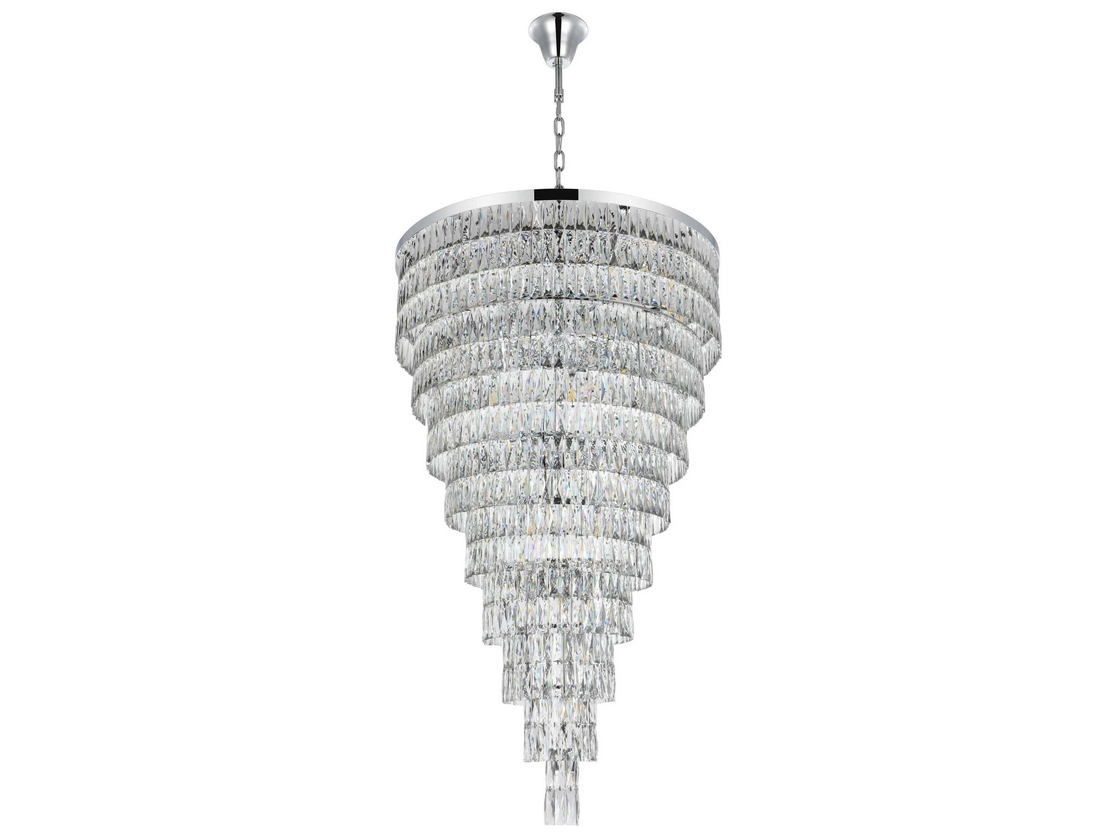 Elegant Lighting Josephine 61-Light Chrome Tiered Chandelier