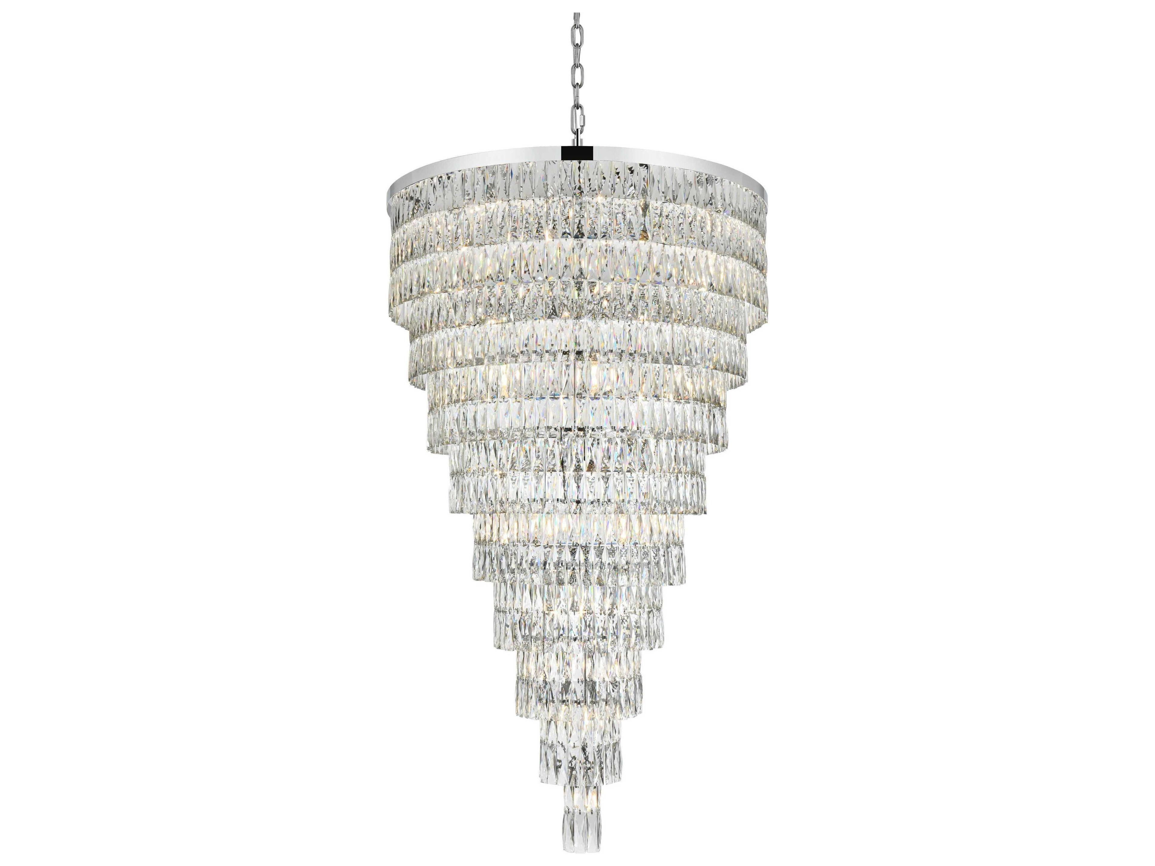 Elegant Lighting Josephine 61-Light Chrome Tiered Chandelier