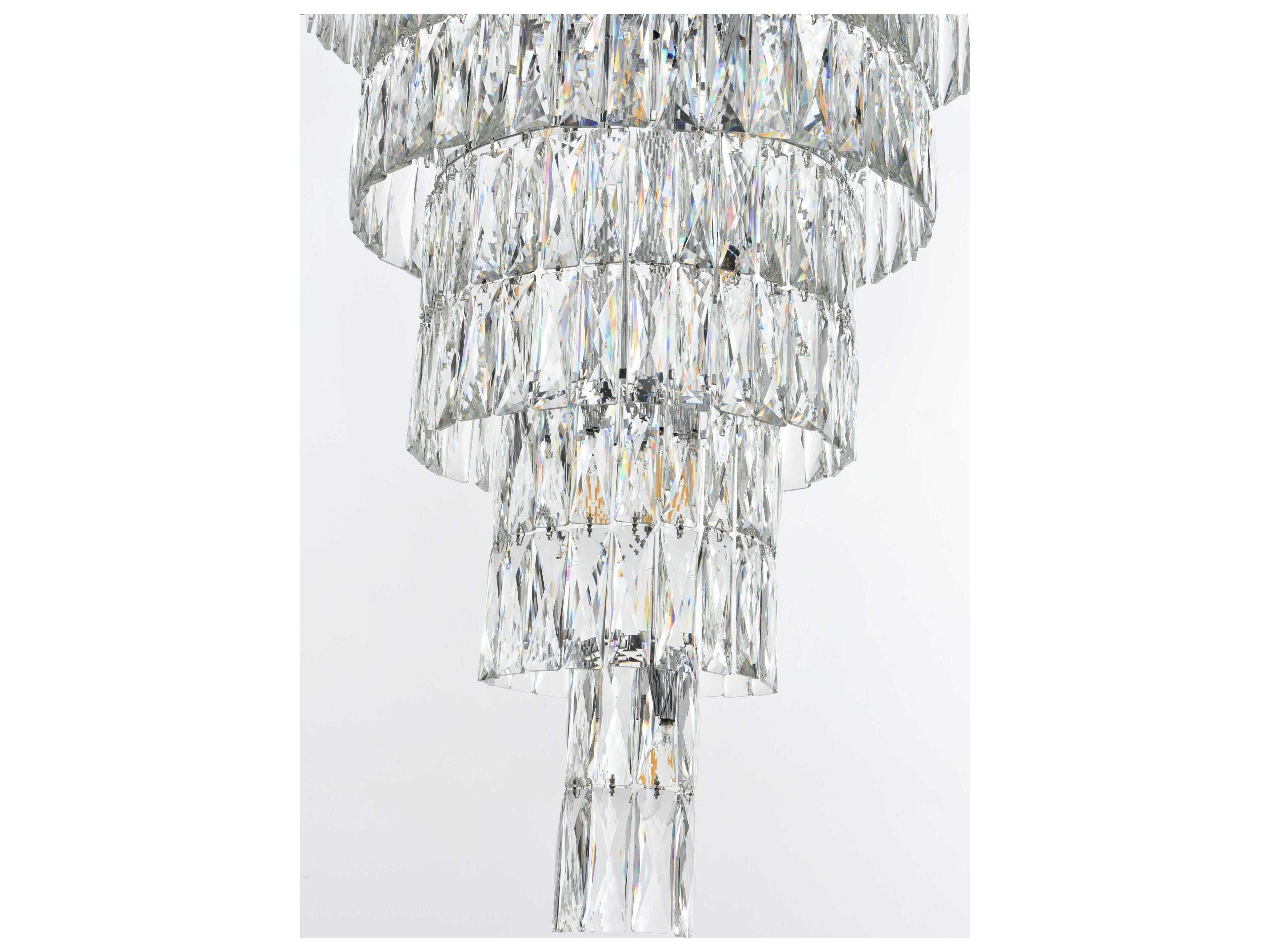 Elegant Lighting Josephine 61-Light Chrome Tiered Chandelier