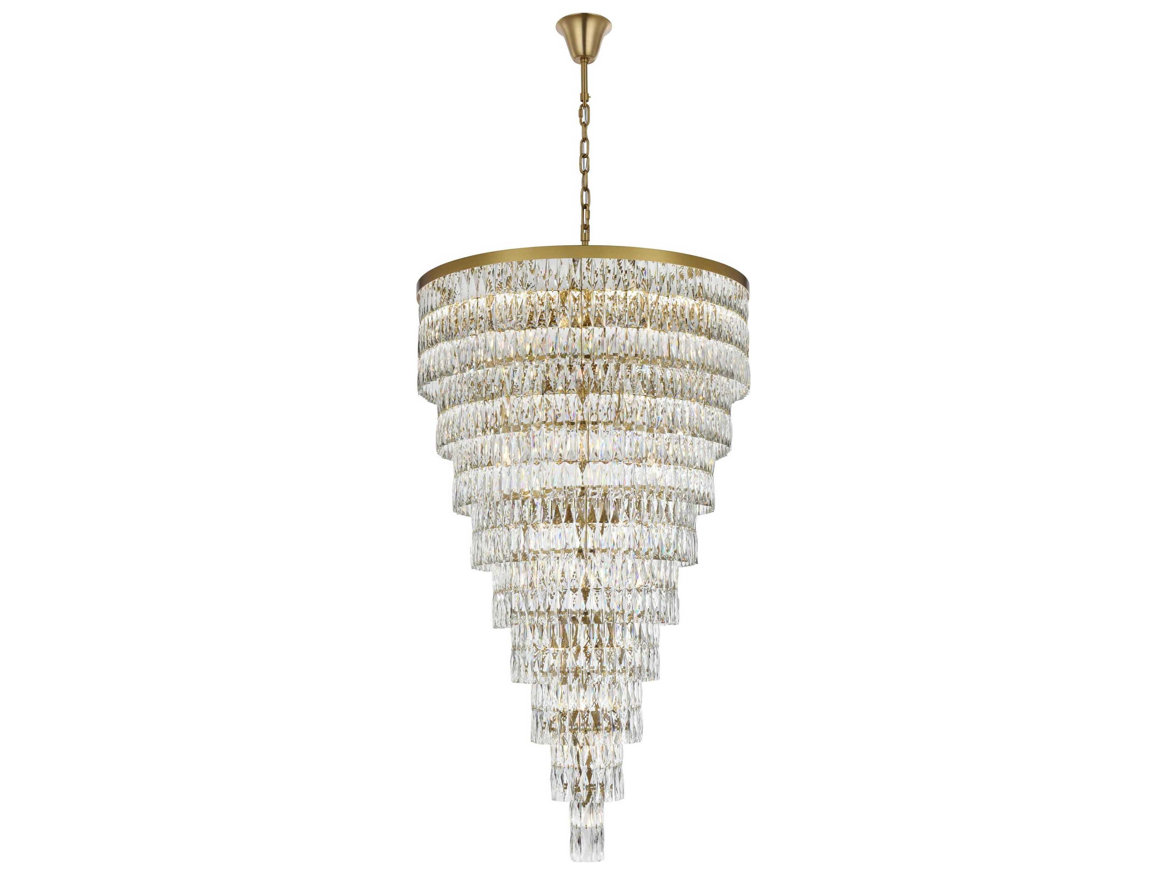 Elegant Lighting Josephine 61-Light Satin Gold Copper Tiered Chandelier