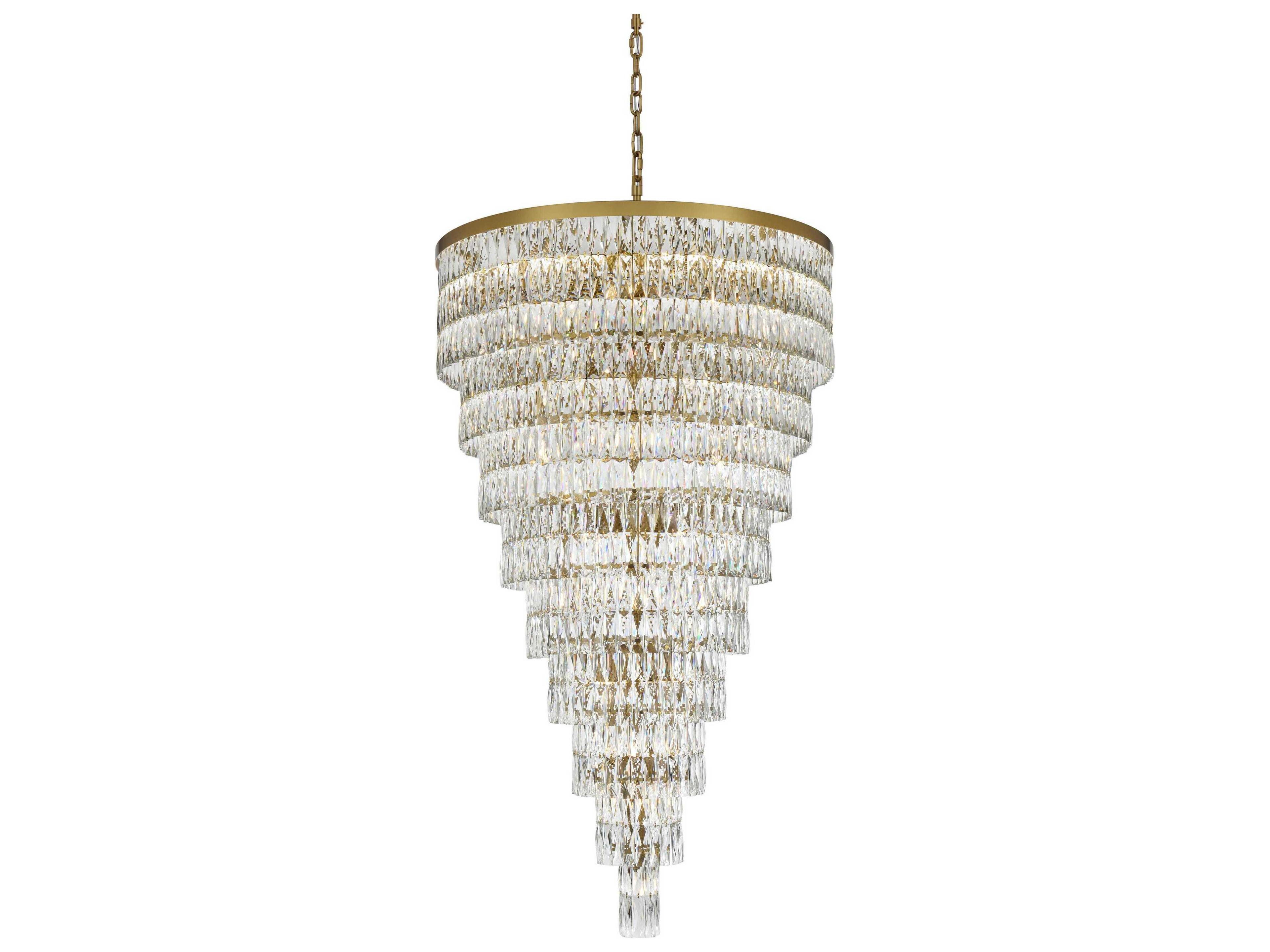 Elegant Lighting Josephine 61-Light Satin Gold Copper Tiered Chandelier